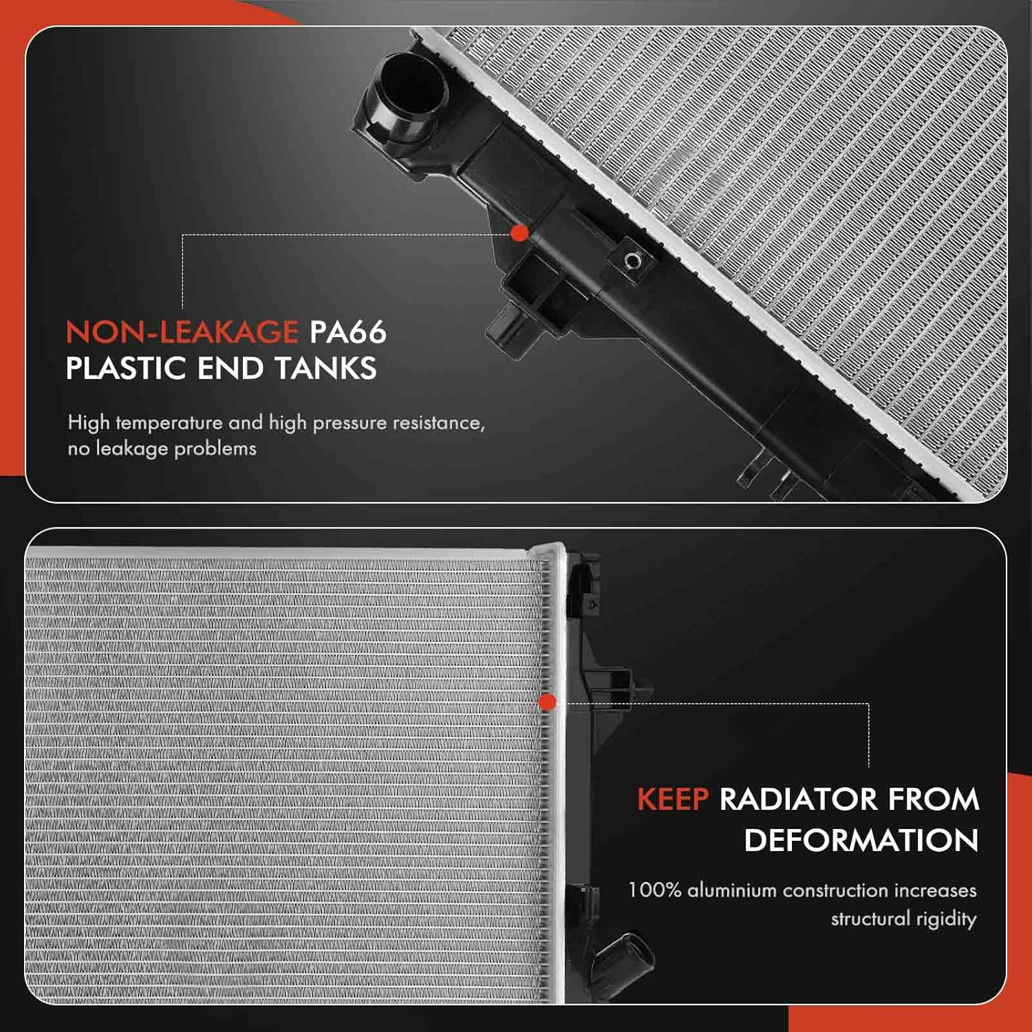 A-Premium Engine Coolant Radiator Assembly Compatible with Kia - 2019-2023 - Forte L4 2.0L, Naturally Aspirated