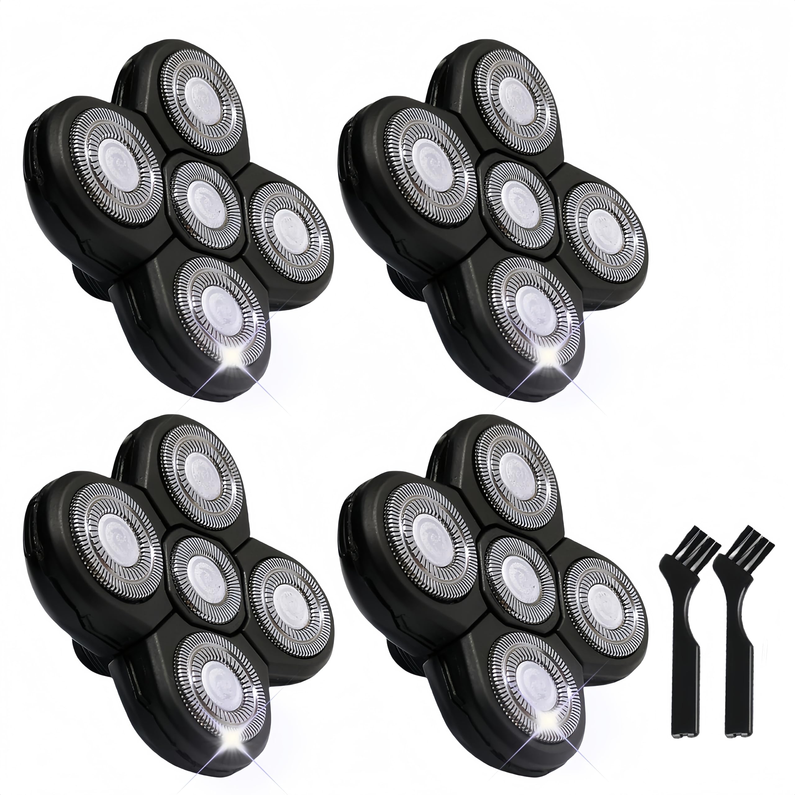 4PCS Shaver Replacement Blades for Head Shaver 5 Blades Shaver Heads for Bald Men Head and Face Electric