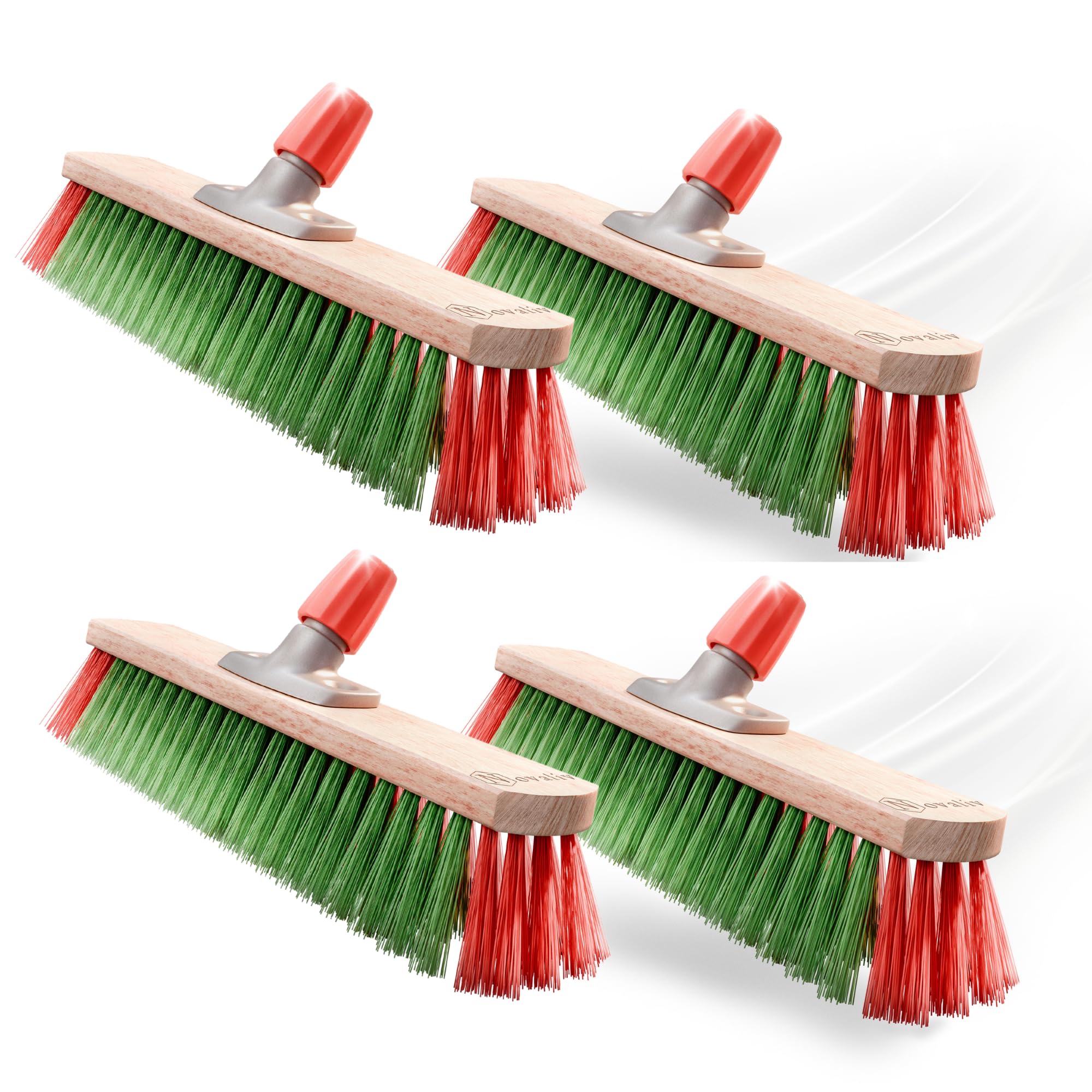Novaliv Gartenbesen Elaston 40 cm 4 Stück Besenkopf Elaston Borsten Ideal als Besen draußen Straßenbesen Harte Borsten Terassenbesen Hofbesen Stallbesen Kehrbesen Industriebesen Outdoor Broom