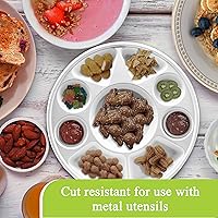 Vista 31 de three leaf 6 COMPARTMENT BAGASSE TRAY 400 Ct. Heavy-Duty- Super Strong- Natural- Eco-Friendly Disposable Bagasse Plates, 100% Biodegradable 6