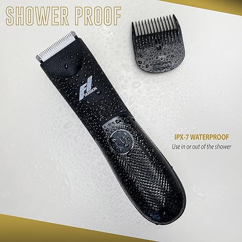 Miniatura 6 de Fhuesion® Manscape - Recortadora de bolas impermeable IPX7 con luz y hoja de cerámica, peluquería corporal para peluquería corporal para peluquería