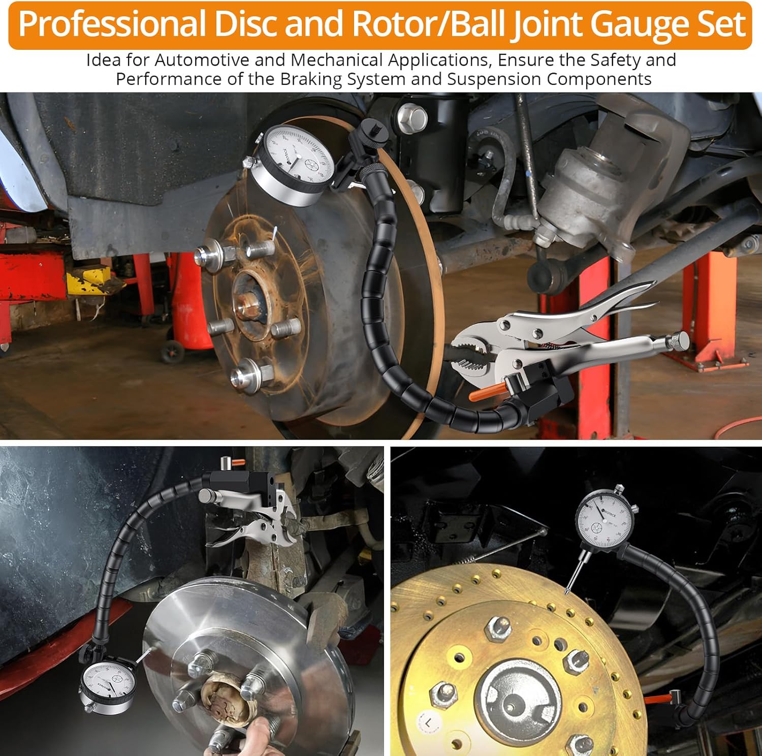 Neoteck 1" Digital Indicator Table Saw Gauge + 1" Disc Brake Rotor Gauge Set