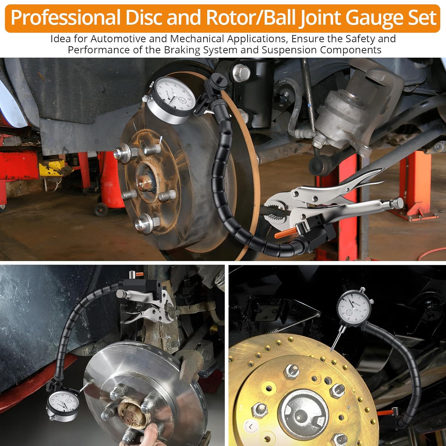 Neoteck 1'' Digital Indicator Table Saw Gauge+1" Disc Brake Rotor Gauge