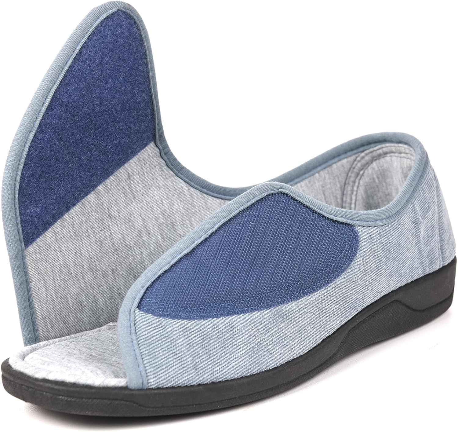 Open Toe Woman Diabetic Slippers, Memory Foam, Adjustable Closure, Orthopedic Walking Slippers for Indoor and Outdoor Use, Comfortable for Arthritis Swollen Feet Edema