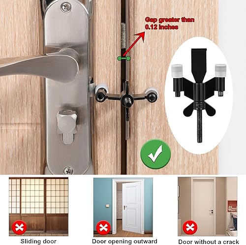 Miniatura 4 de Topes mejorados para cerradura de puerta portátil, cerraduras de puertas de hotel para viajeros, casillero de seguridad, dispositivos de seguridad