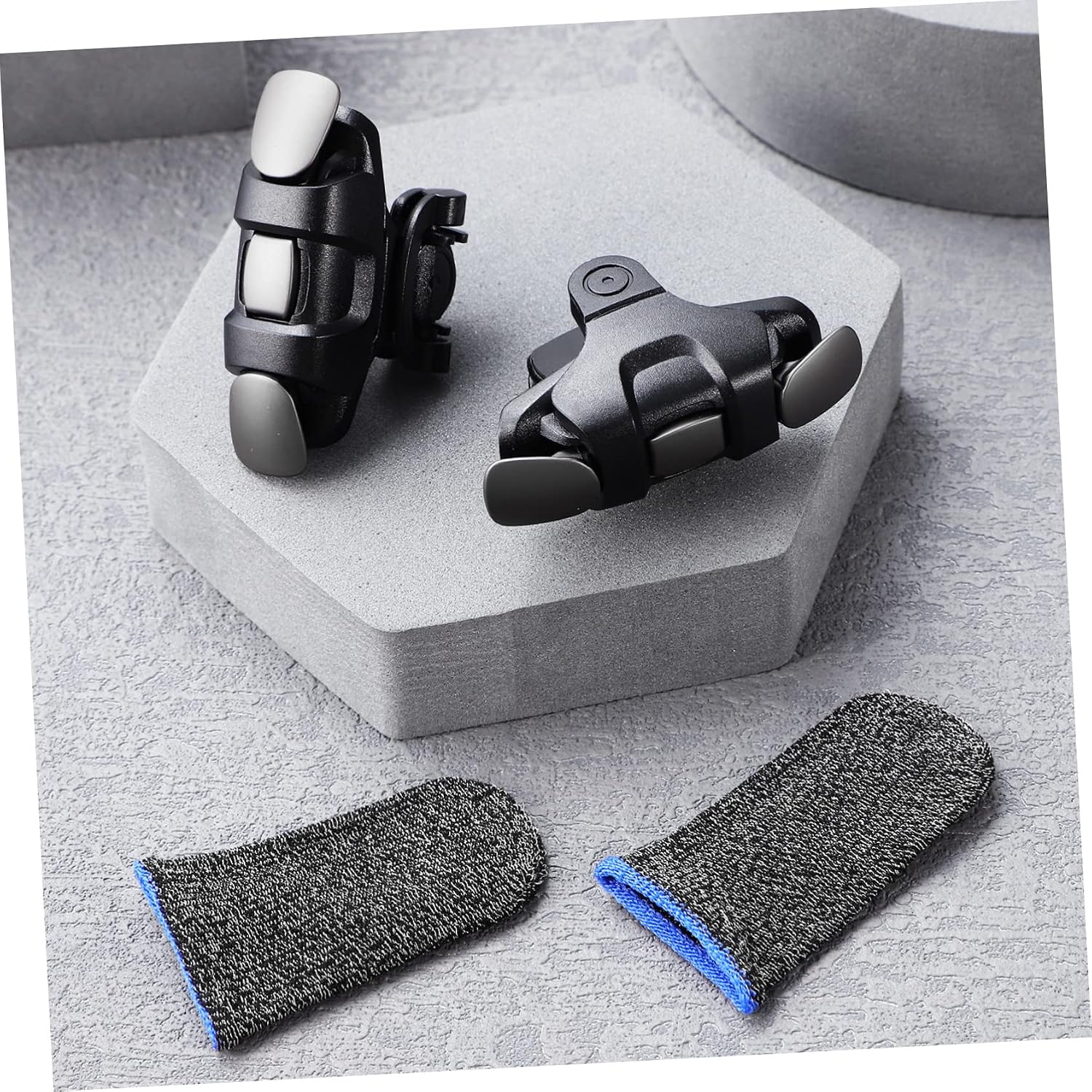 KOMBIUDA Game Controller Triggers Set for Mobile Gaming Ergonomic Design with Game Finger Sleeves Adjustable Accessories for Enhanced Touchscreen Performance Random Color