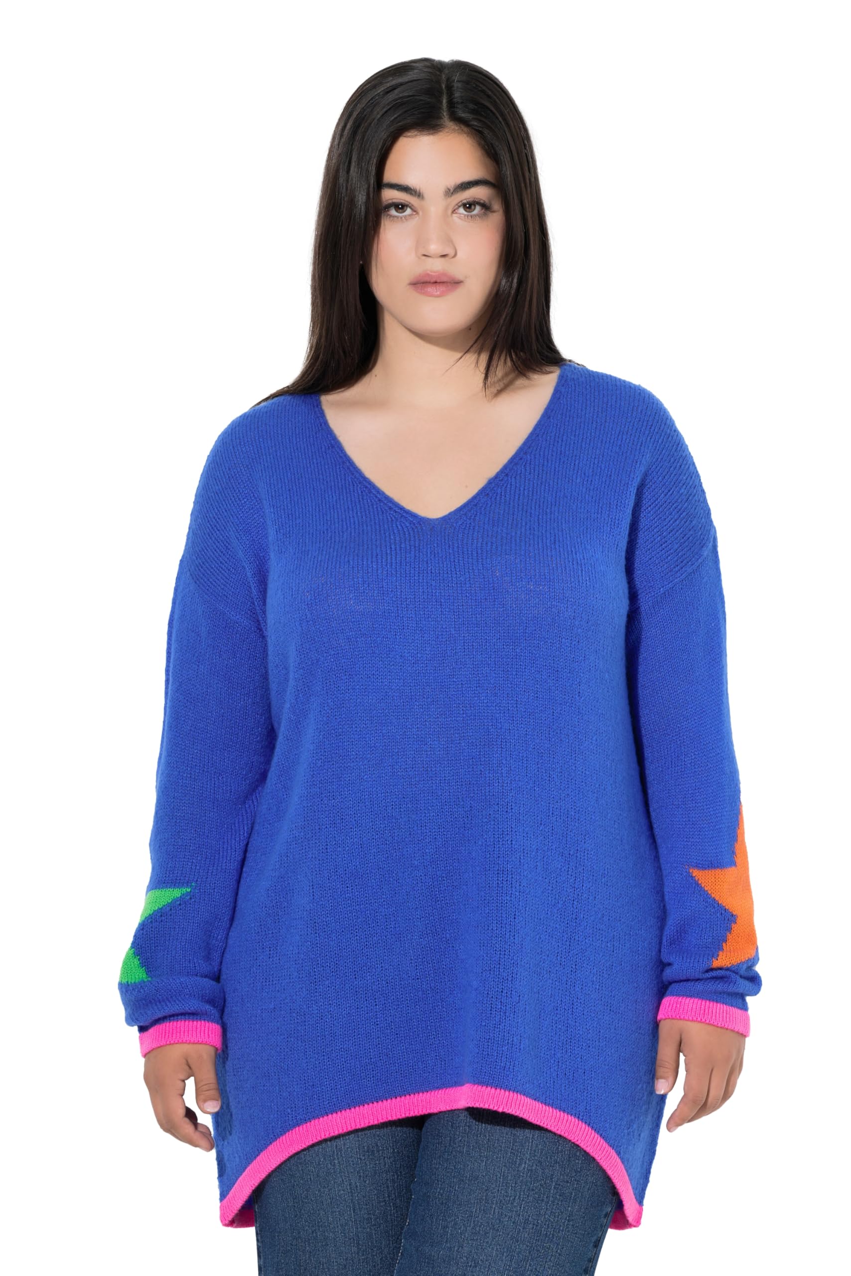 Angel of Style Damen große Größen Übergrößen Plus Size Pullover, Loose Fit, Neon Rückenstern 846068