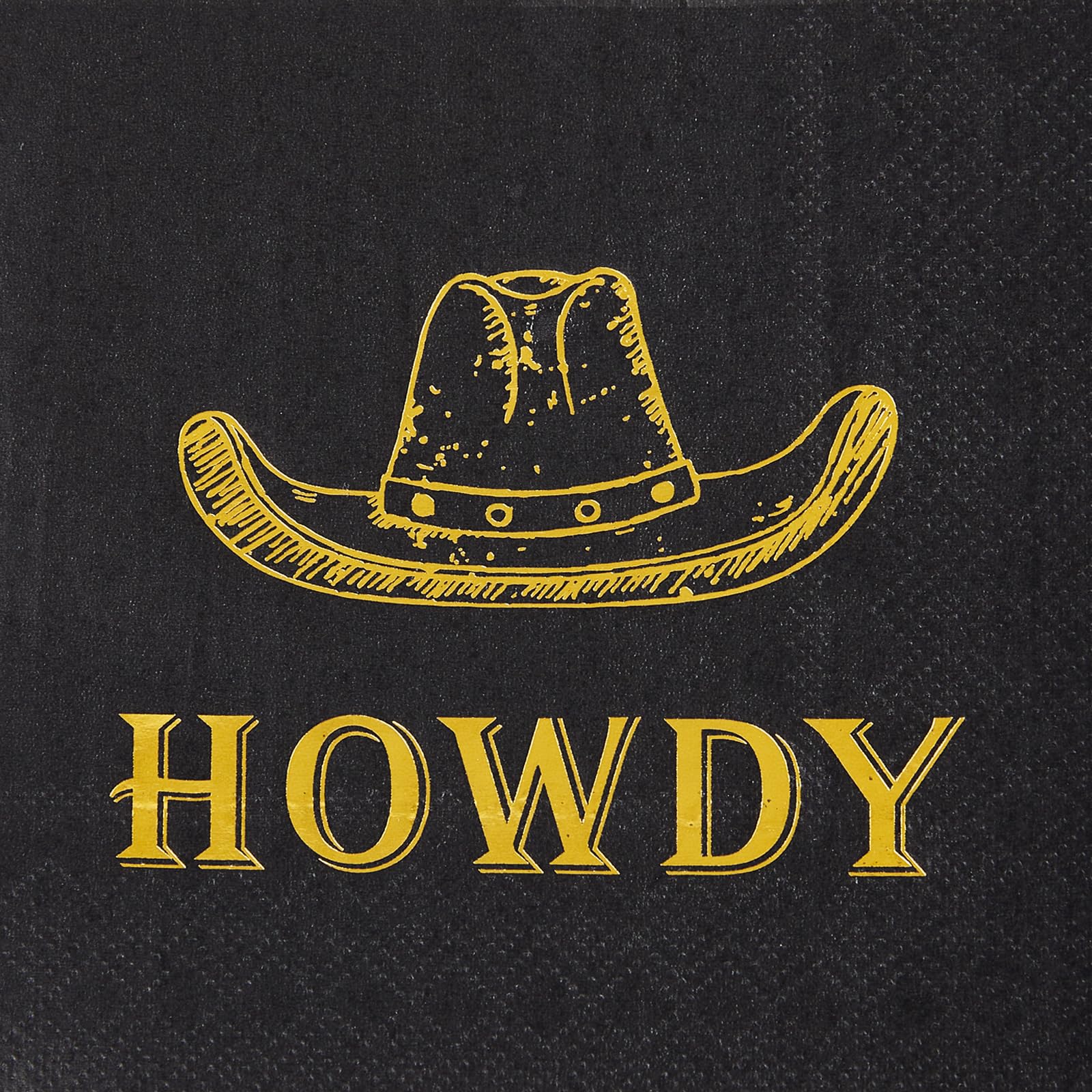 Sllyfo Western Party Decorations - 50PK - HOWDY Napkins Cowboy Party Decorations 5x5 Inches, Disposable Cocktail Napkins Paper for Cowgirl Birthday
