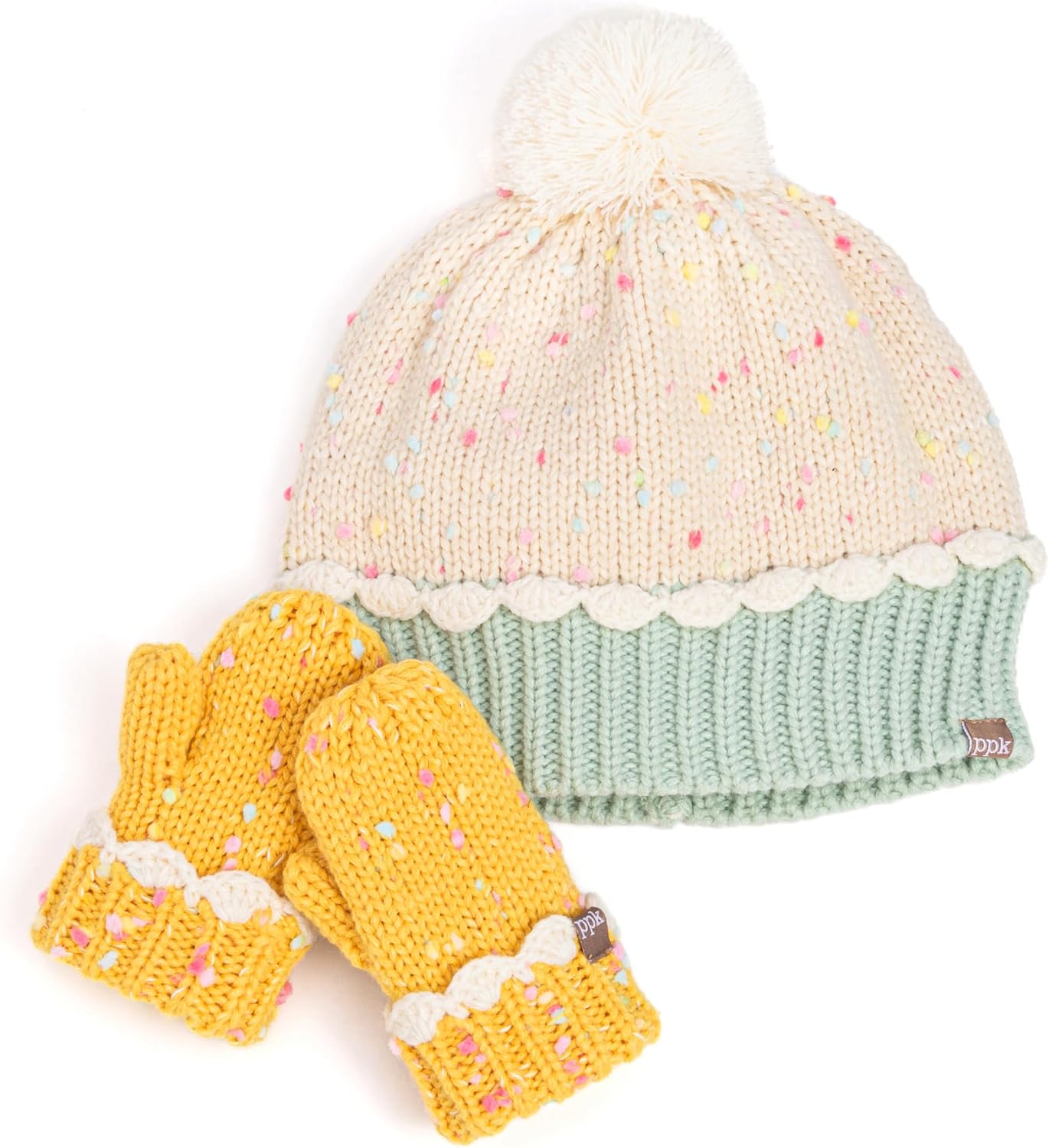Cupcake Shaped Knit Beanie Hat for Children 1-12 Y, Cute Design, Premium Quality, Warm Fall, Winter Hat for Girls of All Ages