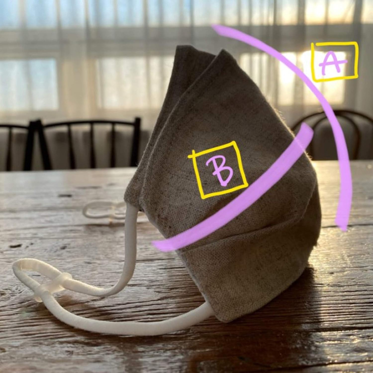 Linen Tencel Face Mask for Comfortable Breathing, Re-usable, Filter-Replaceable Type (Filter Not Included), 3 Pack