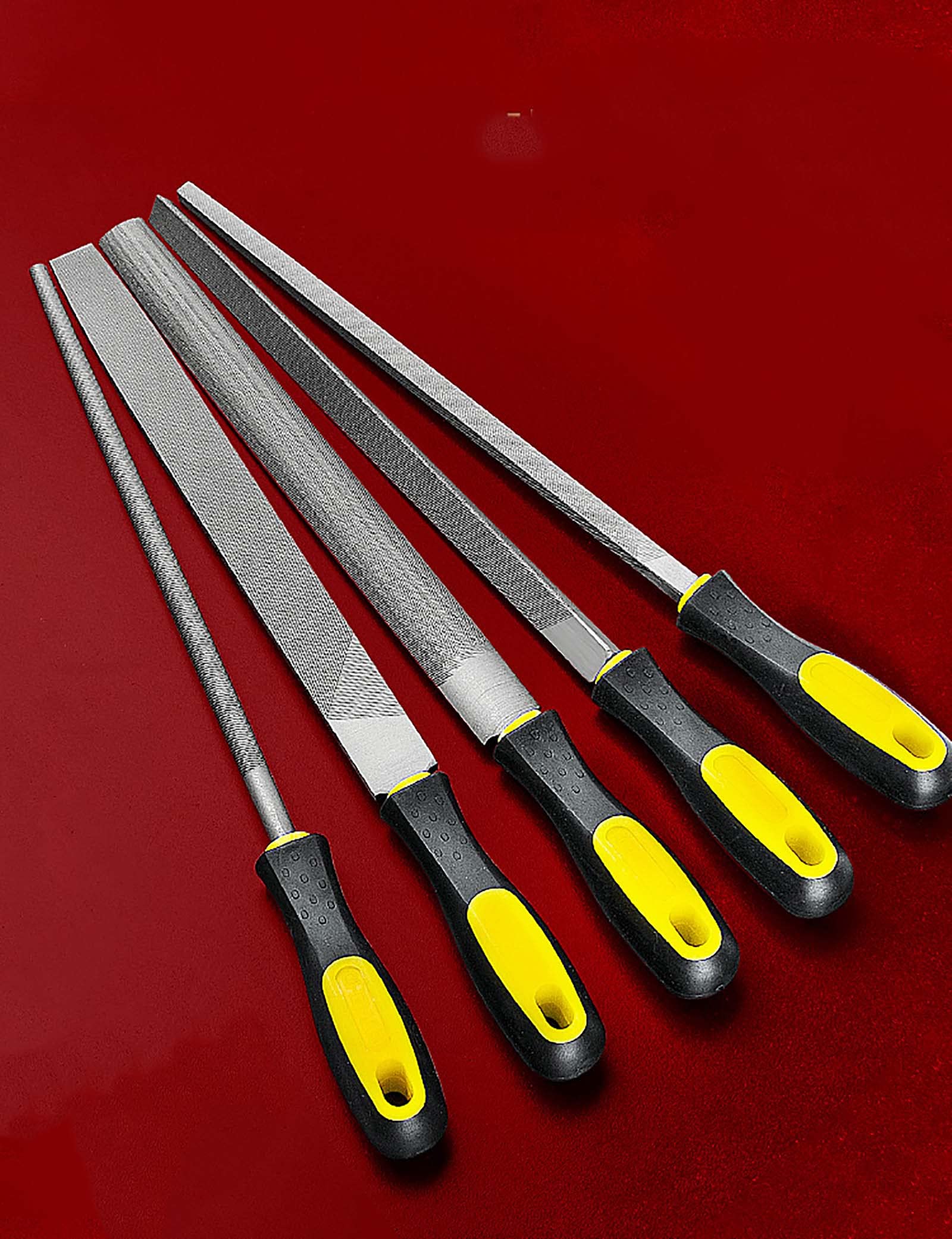 Juegos de herramientas manuales, juego de limas manuales de 5 piezas, juego de escofina de madera con asas manuales Juego de limas de metal for metal, plástico, cuero, joyería, madera, vidrio(Size:360