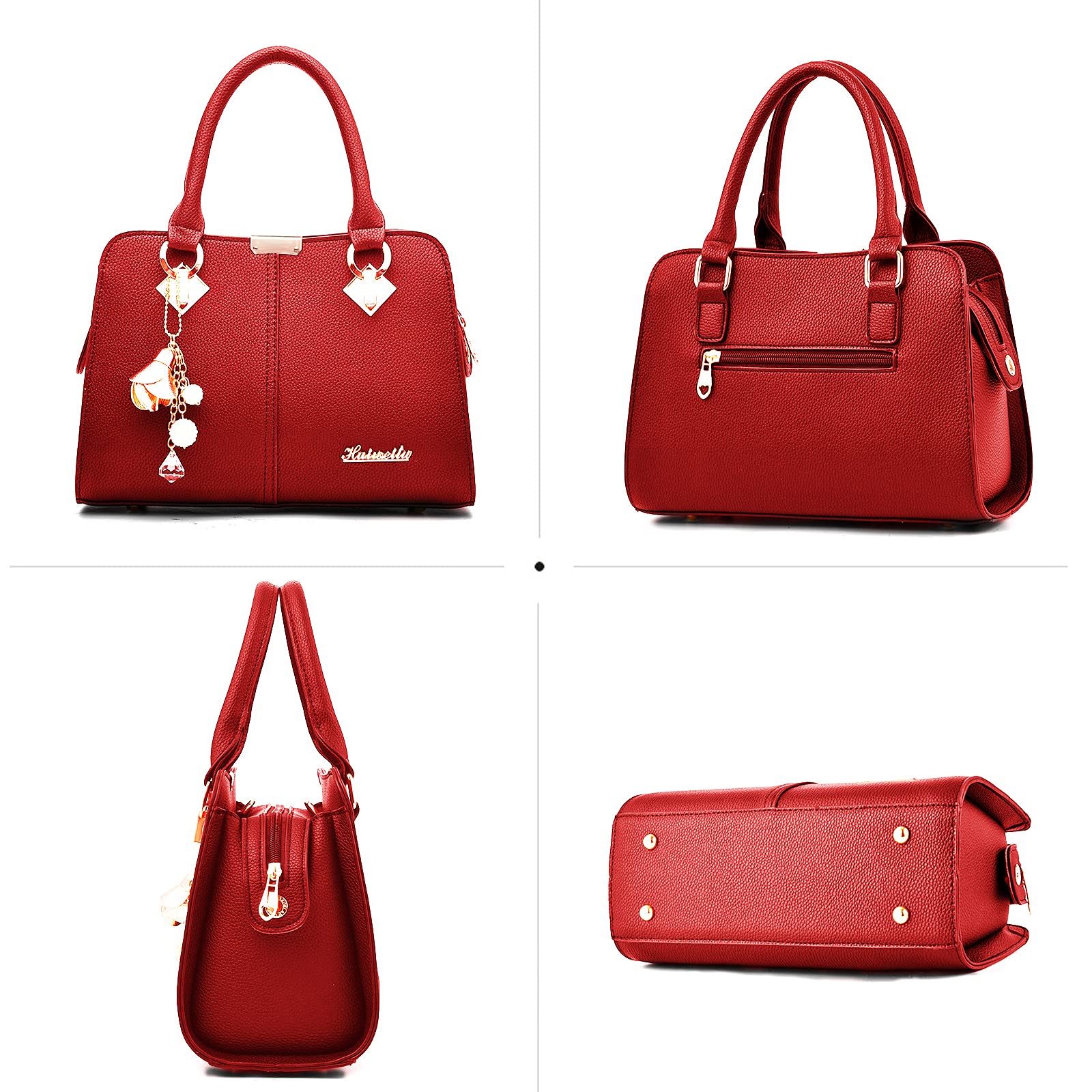 FANDARE Elegante Bolsos de Mano Bolso Bandolera Mujer Bolso de Hombro Cruzado Señora Tote Shopper Bolso de Mensajero Bolso Movil Trabajo Crossbody Bag de Cuero PU