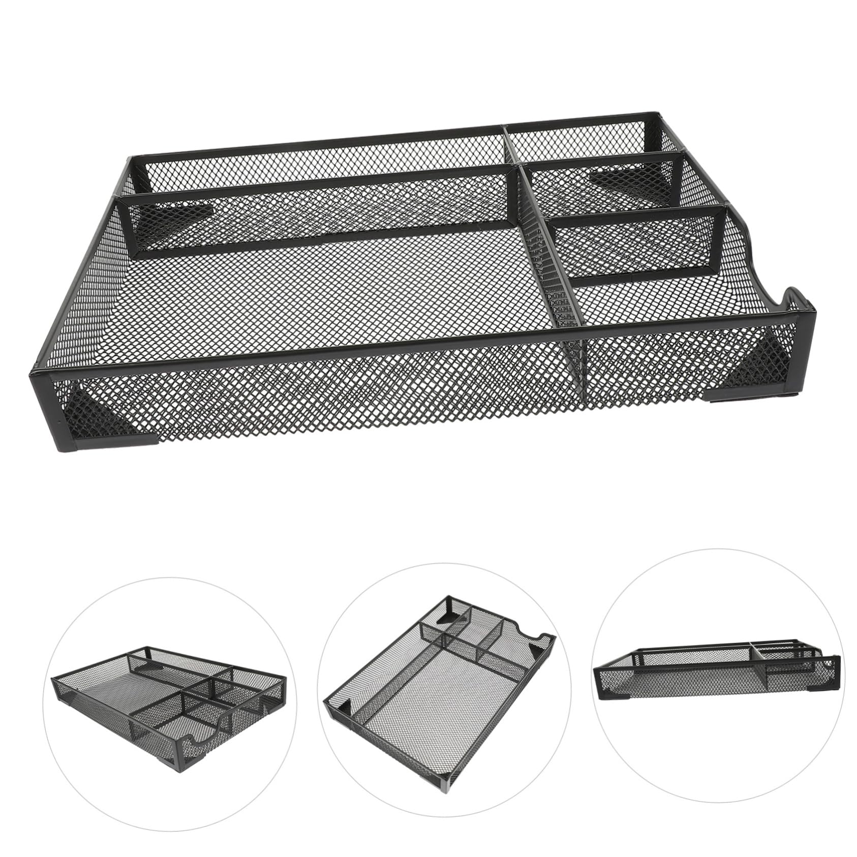Sewroro Caja de Almacenamiento Malla Metalica para Escritorio Organizador de Archivos para Oficina Portadocumentos para Escritorio Almacenamiento