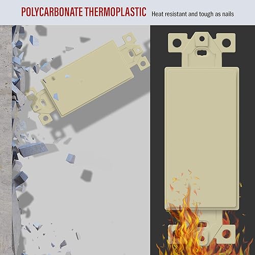 Miniatura 4 de ENERLITES Blank Decorator - Inserto de placa de pared, adaptador en blanco de 1 banda, termoplástico de policarbonato, certificación UL, 6001-I,