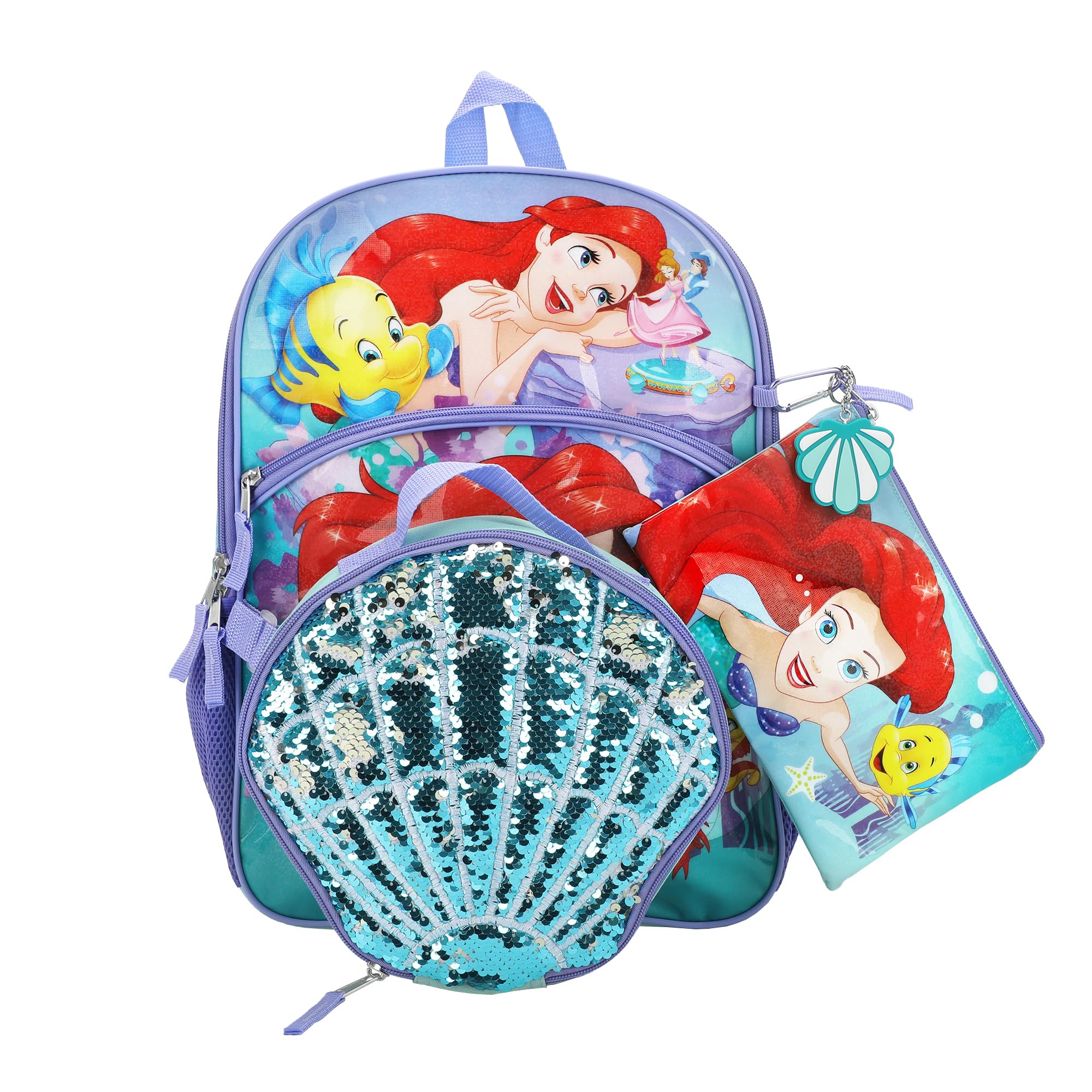 The Little Mermaid 16" 5-Piece Backpack and Lunchbox Set