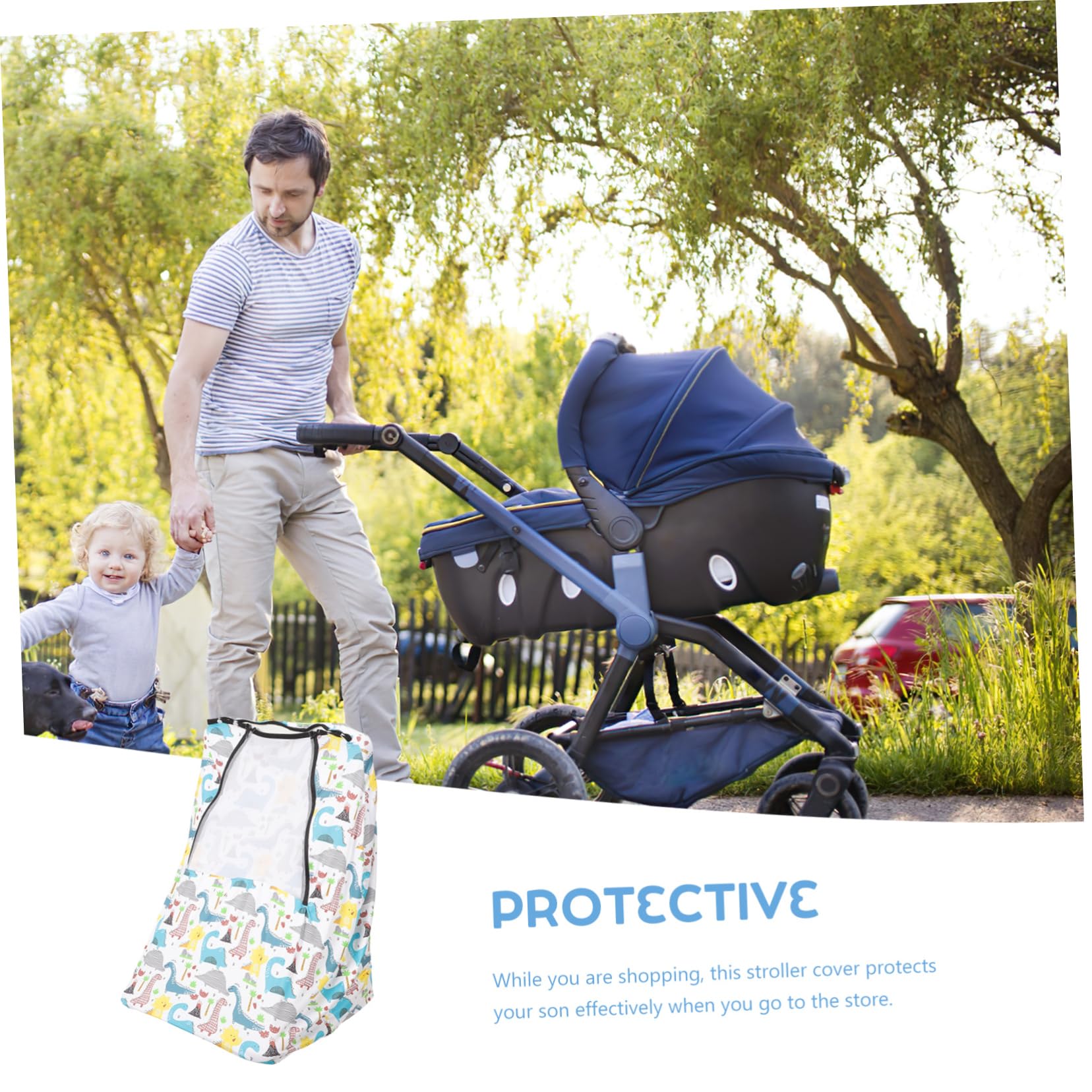 TOYANDONA 3pièces Housse De Siège Auto pour avec Motif Dinosaure Couverture Complète pour Poussette Et Siège Auto Confortable Et Respirante Idéale pour Extérieur Et