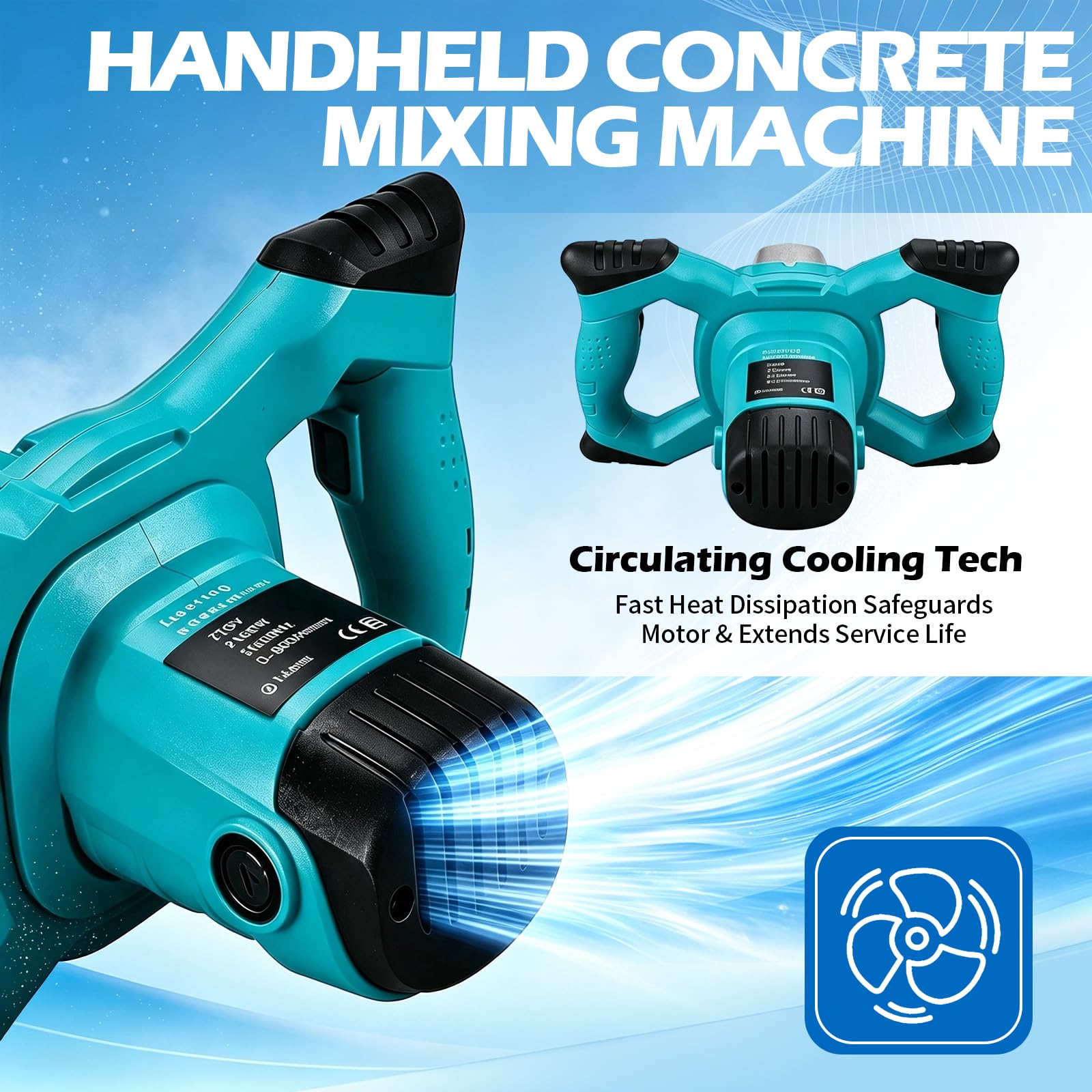 Electric Cement Mixer - 2100W Handheld Concrete Mixer -5 Electric Cement Mixer - 2100W Handheld Concrete Mixer -5