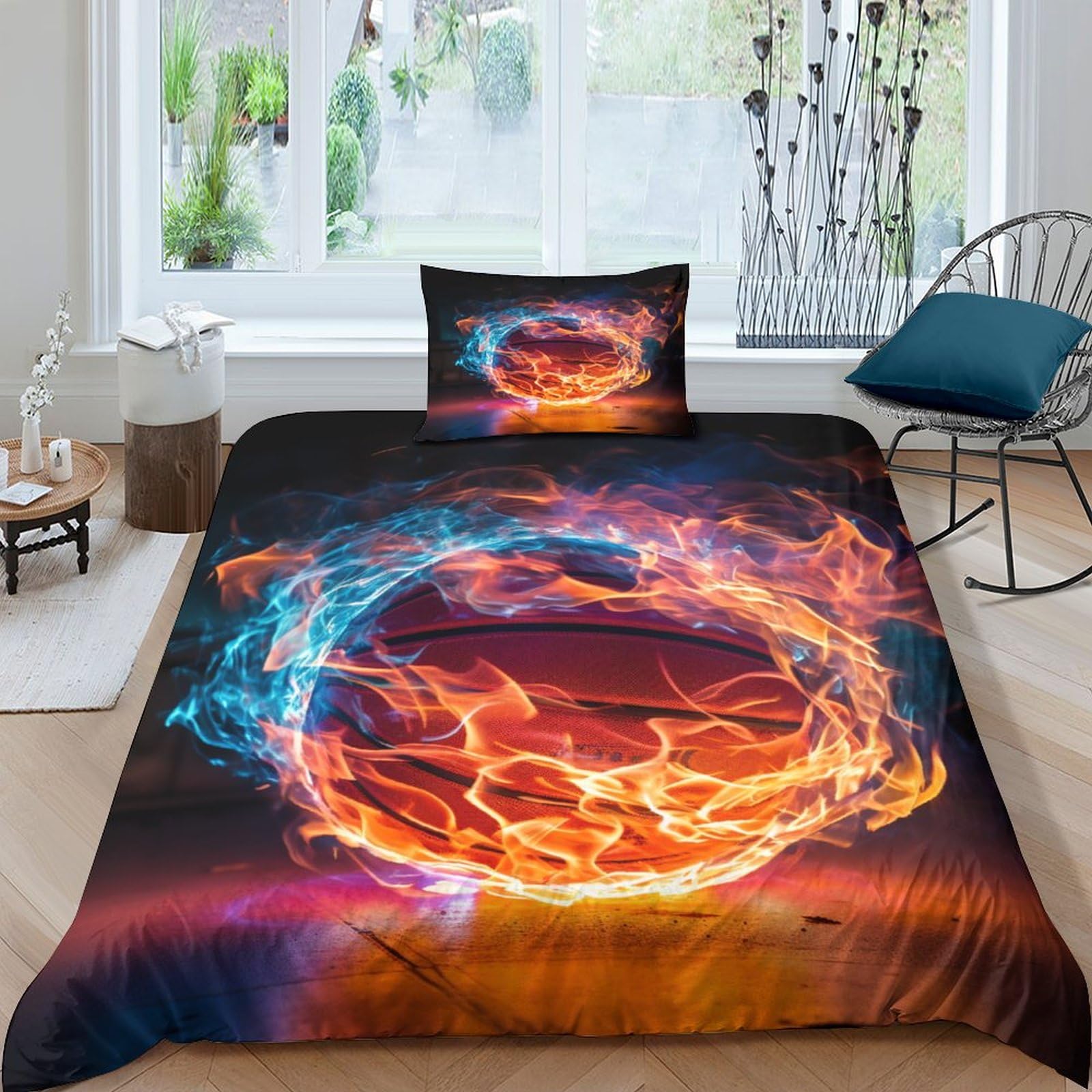 Linge de lit de luxe IOFEER housse de couette imprimée 3D au tissage premium en polycoton