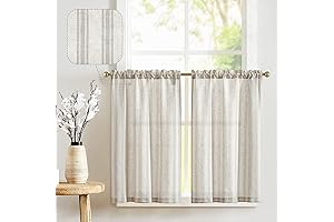 Striped Elegance: Transform Your Home with JINCHAN's Linen Kitchen Cafe Curtains