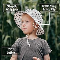 Vista 2 de JAN & JUL Grow-with-Me - Sombrero de sol para niños UPF 50+ de algodón para niños, con ala grande