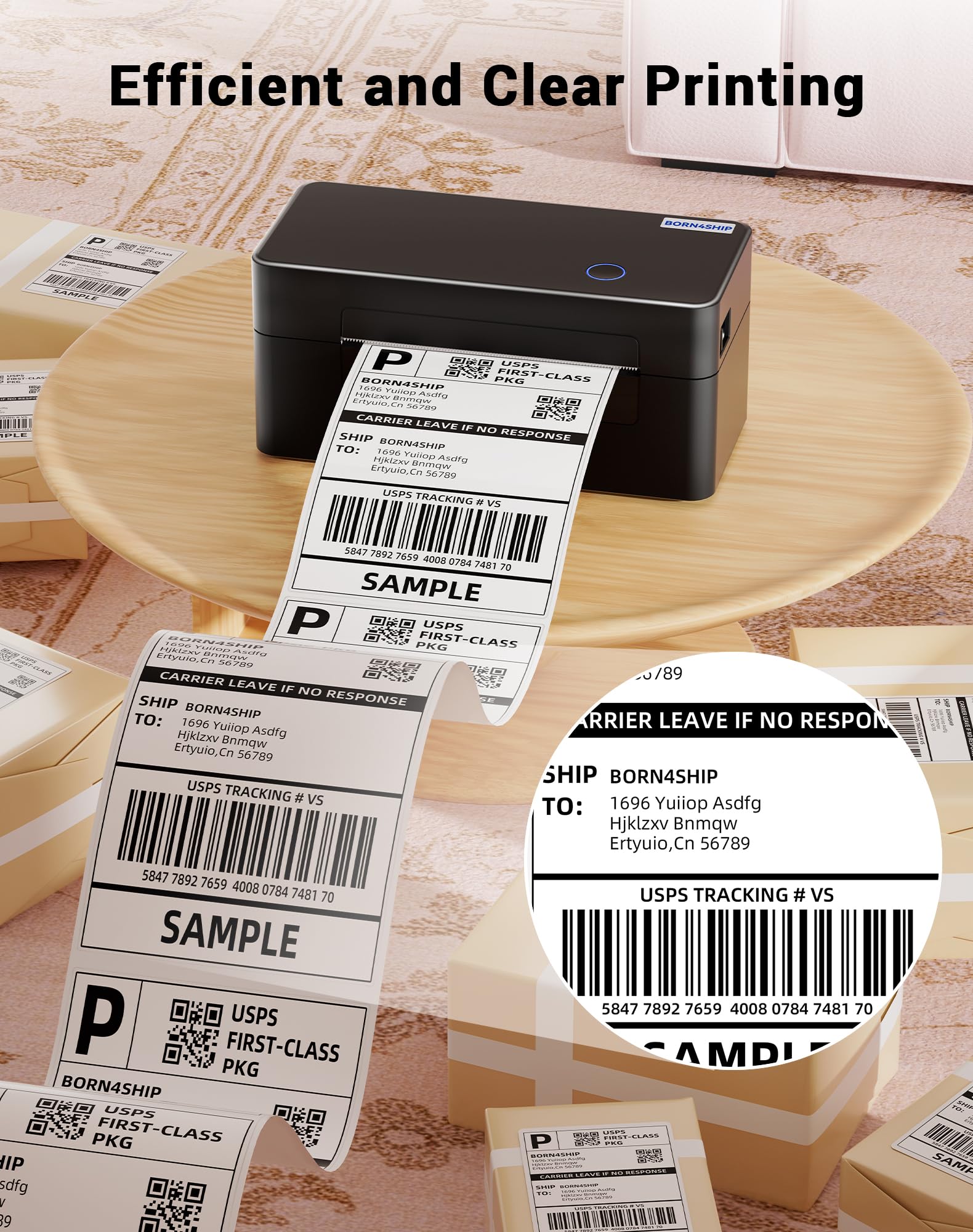 4x6 Drukarka etykiet DHL, drukarka etykiet wysyłkowych USB, termiczna drukarka etykiet kompatybilna z Etsy, Ebay, Amazon, nadaje się do małych paczek wysyłkowych (tylko połączenie USB)