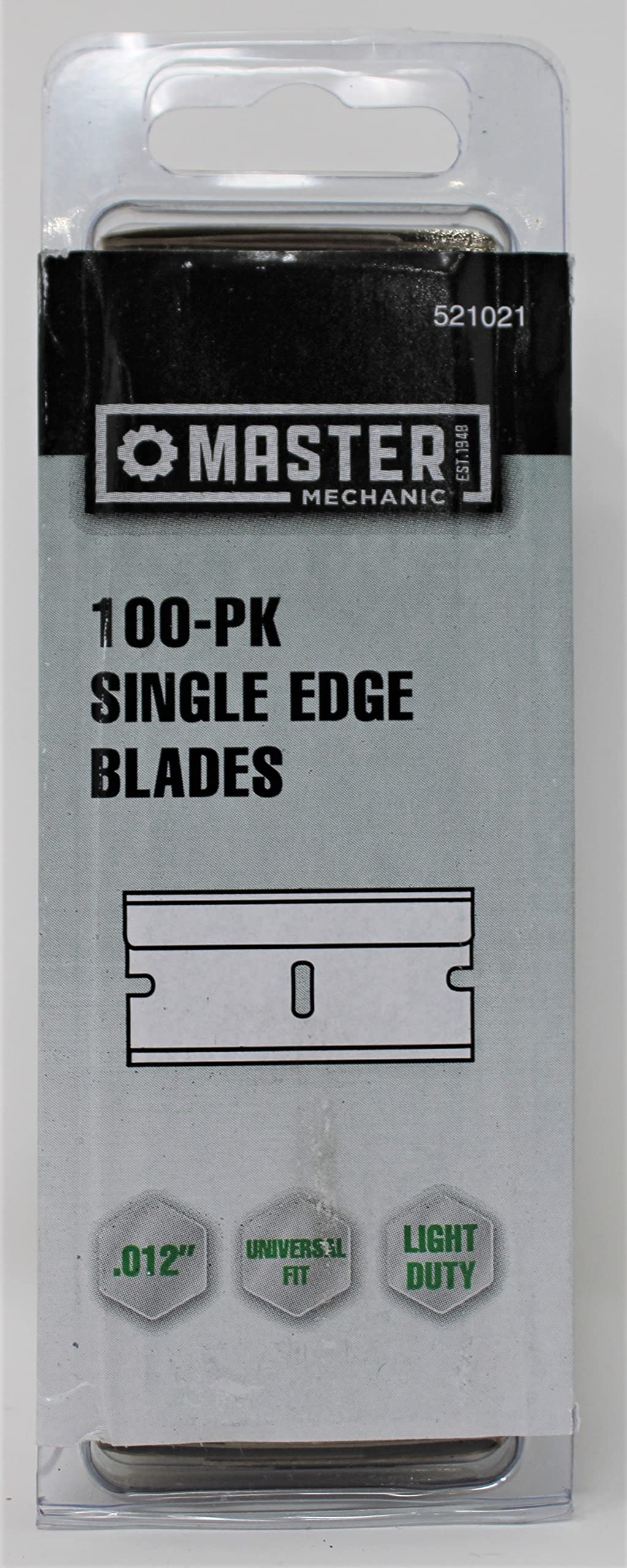 mm0970-08 Master Mechanic, 100 Pack .012 Single Edge Razor Blade