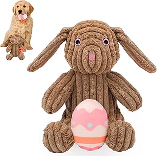 YUEPET Easter Bunny Dog Toys, Squeaky Dog Chew Toys for Cleaning Teeth, Stuffed Easter