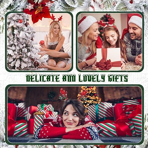 Miniatura 5 de Jexine 24 diademas de Navidad, cuernos de reno, diadema de Papá Noel, adornos para árbol de Navidad, accesorios para la cabeza, accesorios para