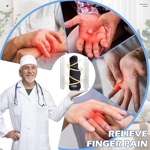 Miniatura 6 de Soporte de férula para dedos, soporte medio, meñique, anillo, metacarpianos y nudillos, tirantes de mano ajustables izquierda y derecha, enderezador