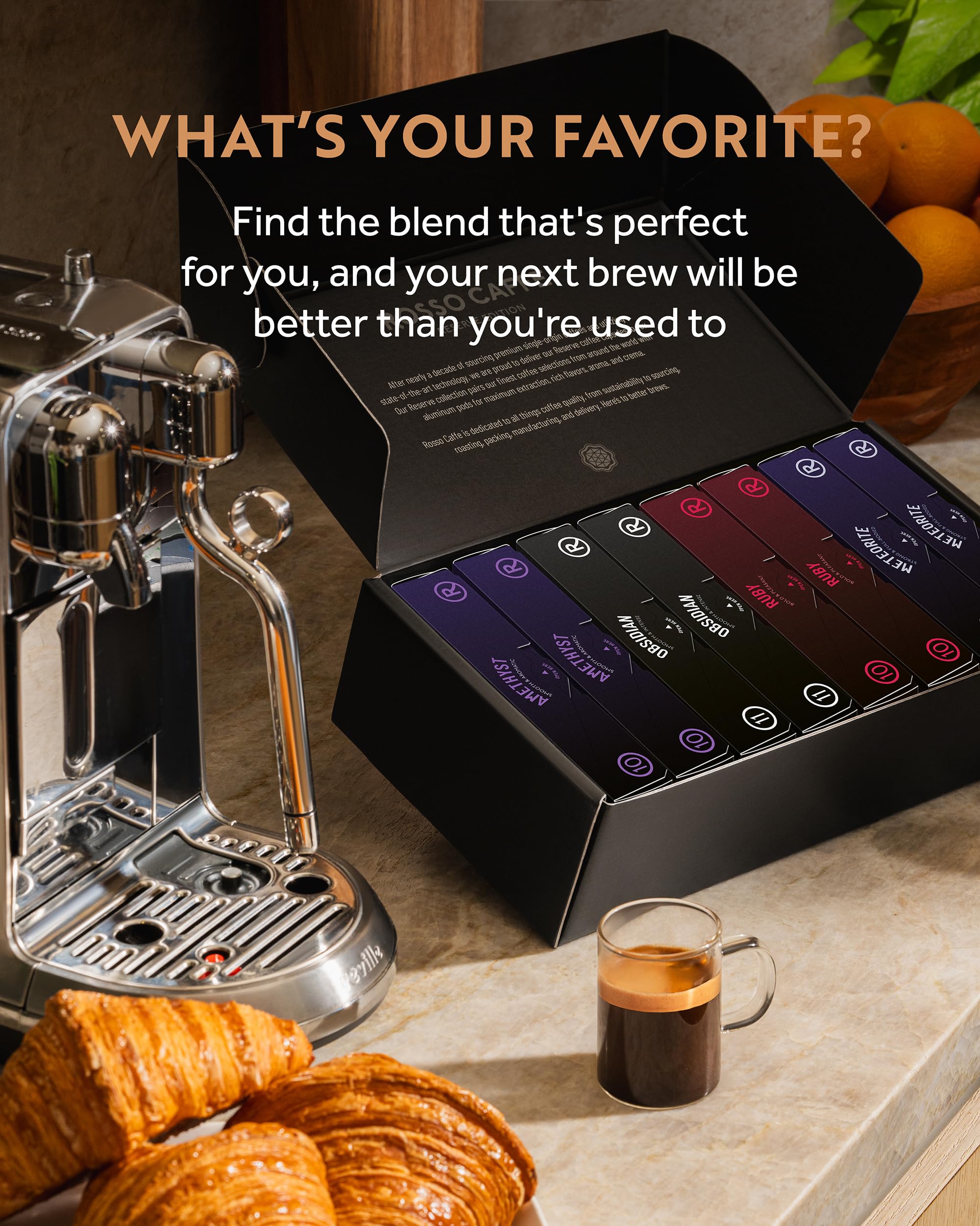 ROSSO CAFF Espresso Coffee Pods for Nespresso Original Machines - 80 Capsules Dark Roast Intense Pack 4 Strong — view 5