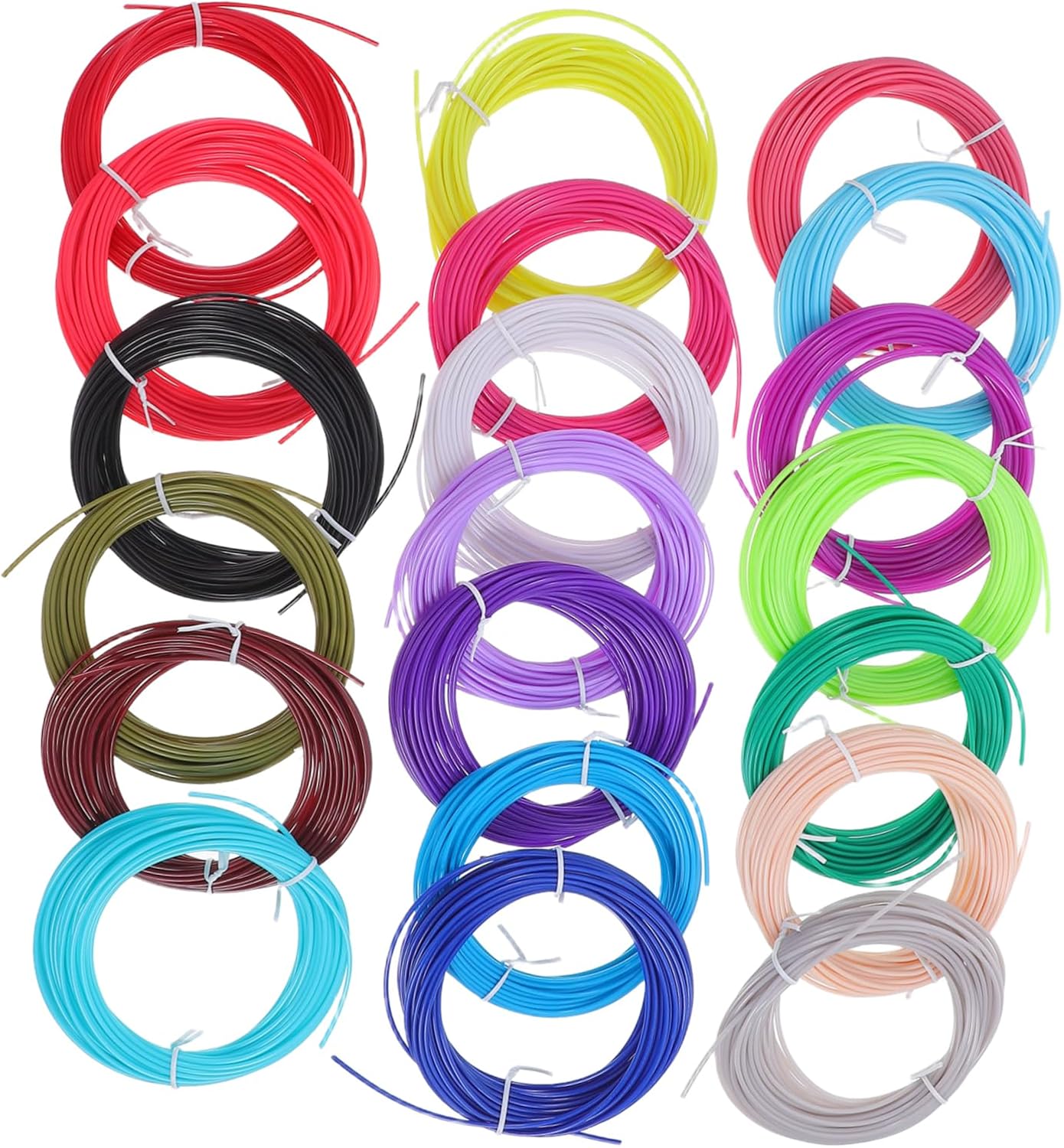 20 Rolls 1.75mm High-Temperature 3D Printing Pen Material Refills for Creative Projects Flexible and Compatible Most 3D Pens