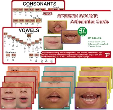 49 Speech Sound Articulation Charts - Phonemic Awareness, Sound Wall Classroom Phonics, Science of Reading Sound Wall Consonants & Vowel Valley Classroom Decor, ESL Speech Therapy Materials