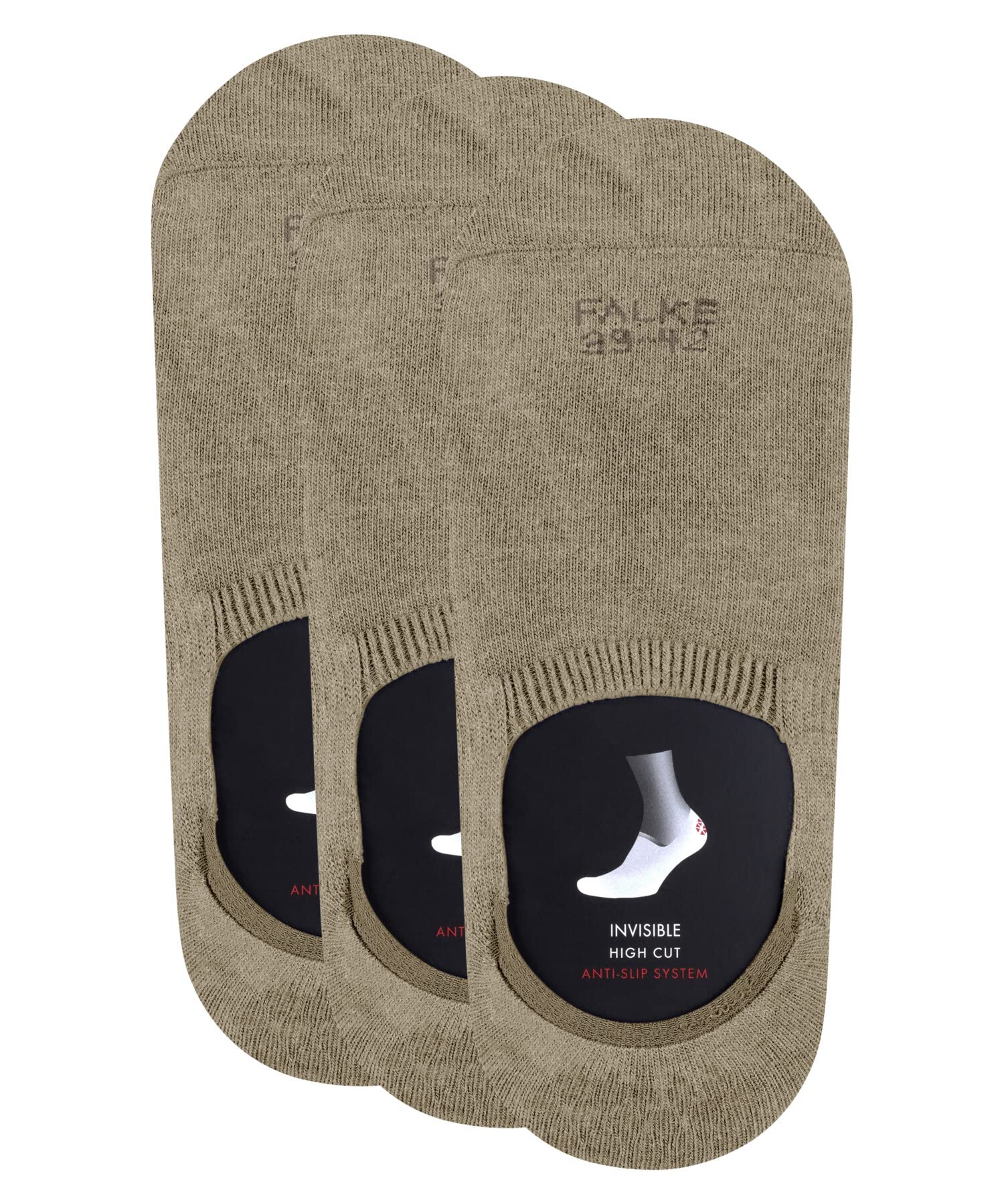 FALKE Mężczyźni Stopki Family Invisible Multipack M In bawełna niewidoczne jednokolorowe 3 Pak, Beżowy Sand Melange 4650, 47-50