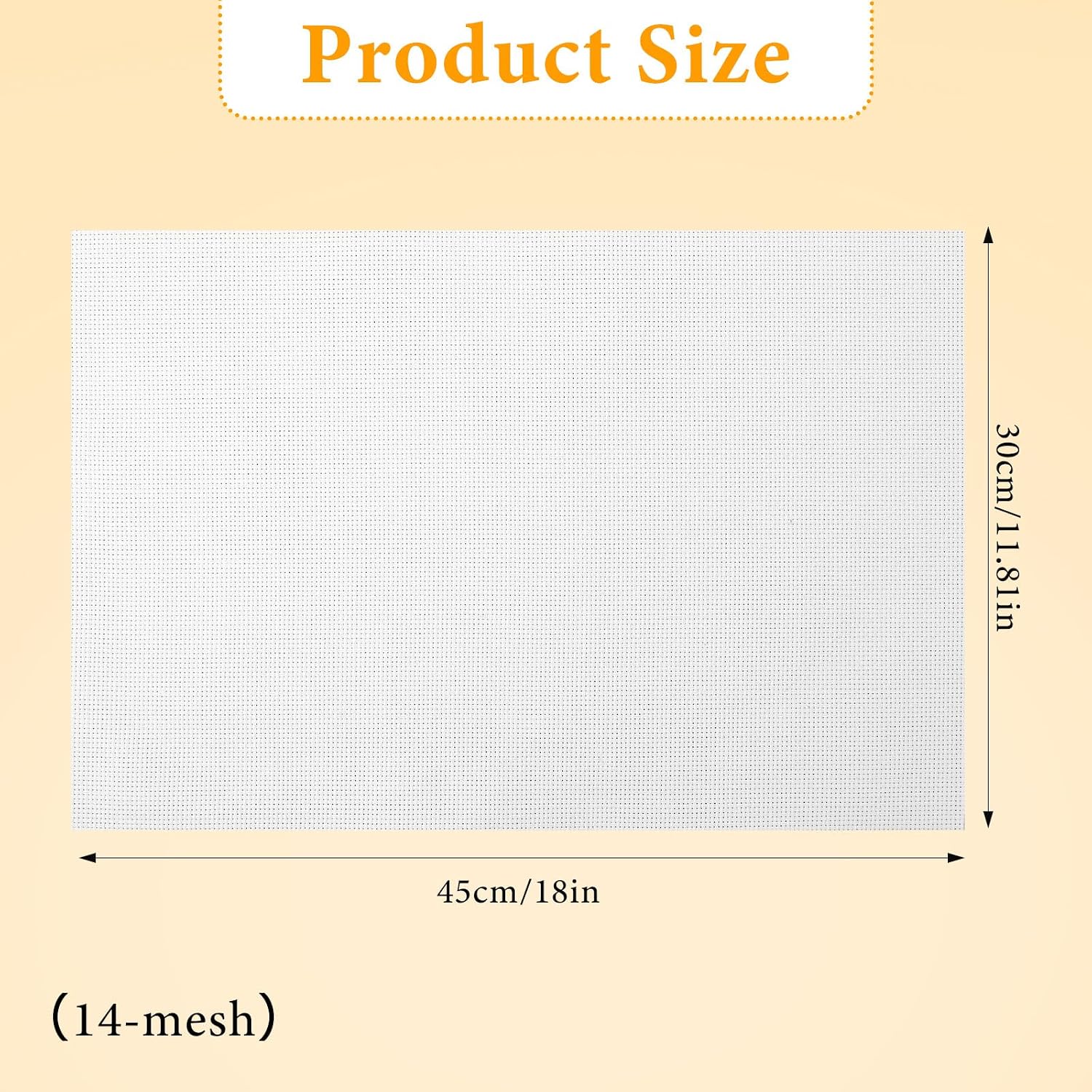 Needlepoint Canvas, 18" x 12", 14 Mesh White Blank Cloth Needle Point Canvas Polyester Cotton Embroidery Blank Cloth Needlepoint Supplies for Knit Crochet Projects (2 Pack)