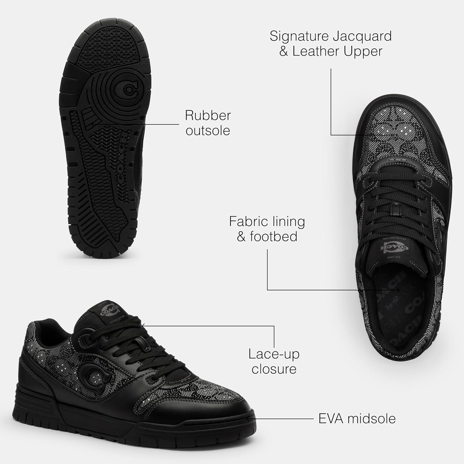 Coach Womens Soho Sneaker in Crystal Signature Jacquard - Image 3