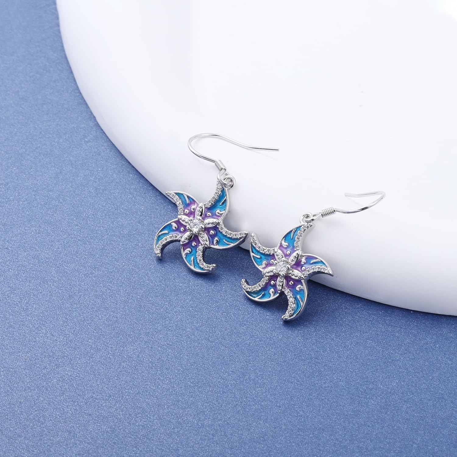 Starfish Dangle Earrings for Women - Silver Cute Ocean Animal Seastar Earrings Starfish Jewelry Starfish Gifts - Image 4
