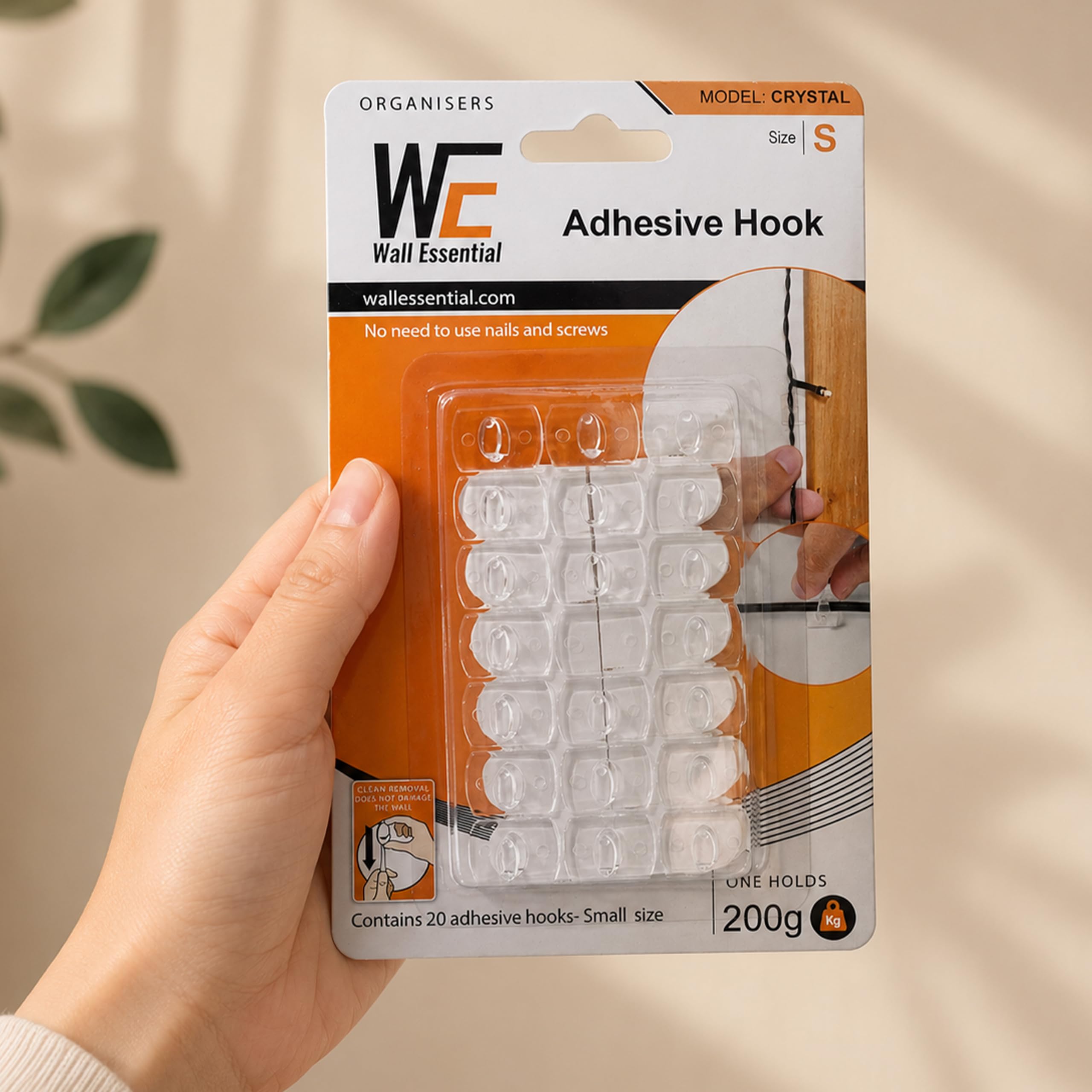 Adhesive Wall Hooks - Organize Wires & Lights -1