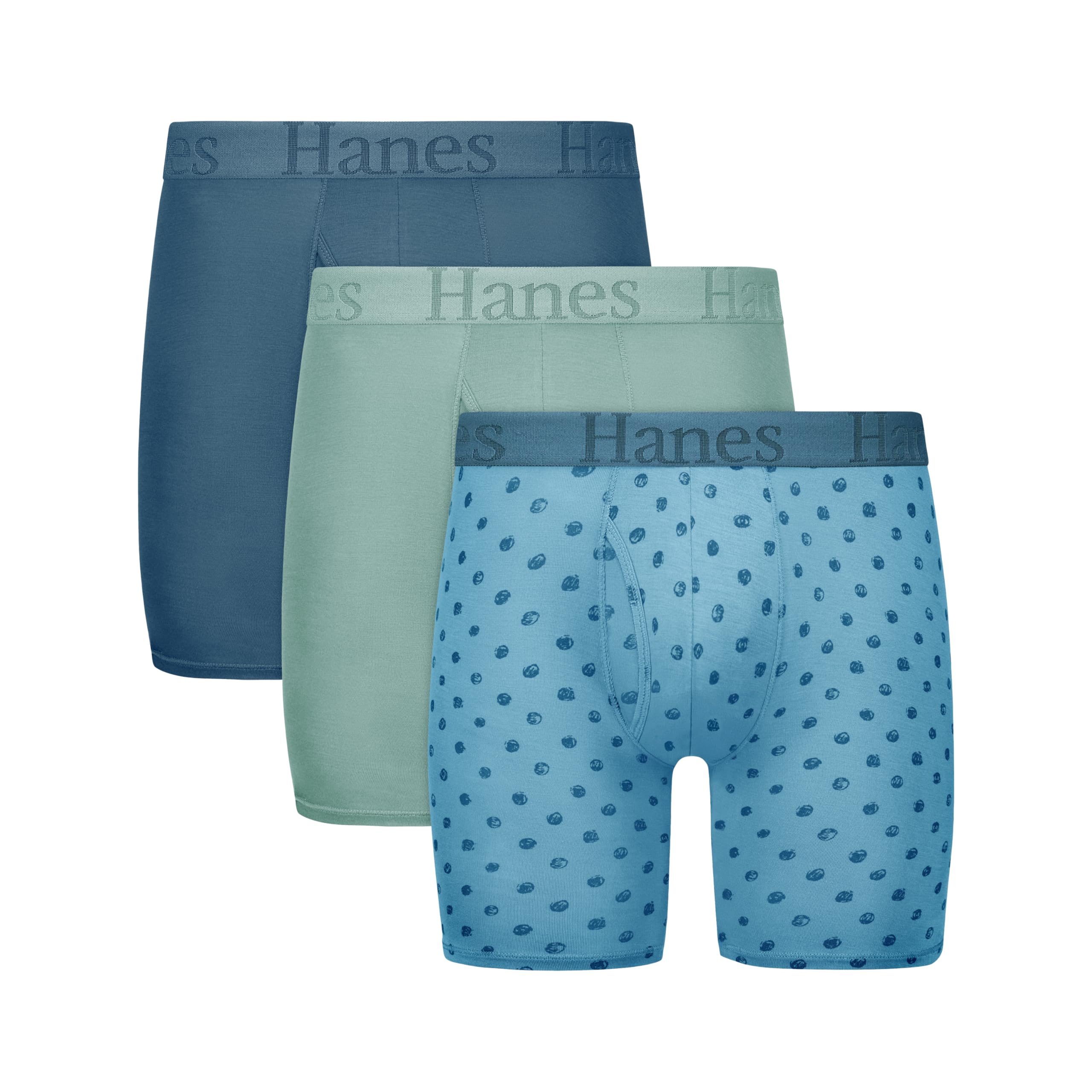 Hanes Originals Supersoft Boxer Briefs, Viscose from Bamboo Men's Underwear, Solids & Prints, 3-Pack Boxeur ajusté Homme (Lot de 3)