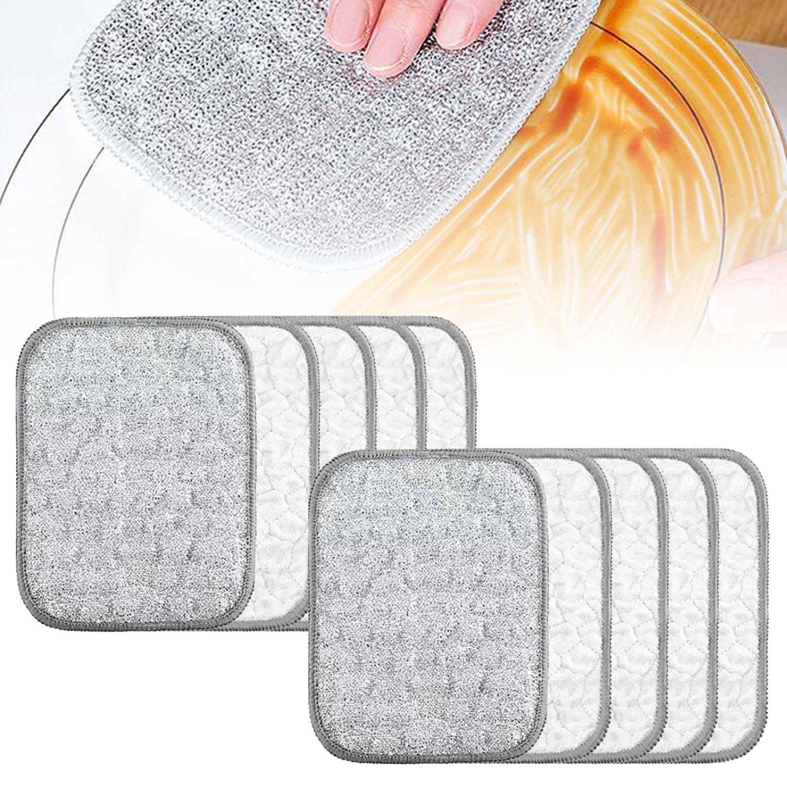Jerpsen Multipurpose Wire Dishwashing Rags for Wet and Dry, Reusable Wire Miracle Cleaning Cloths, Round Wire Washing Cloth, Non Scratch Wire Dishcloth for Kitchen, Sinks, Pots, Pans (10PCS)