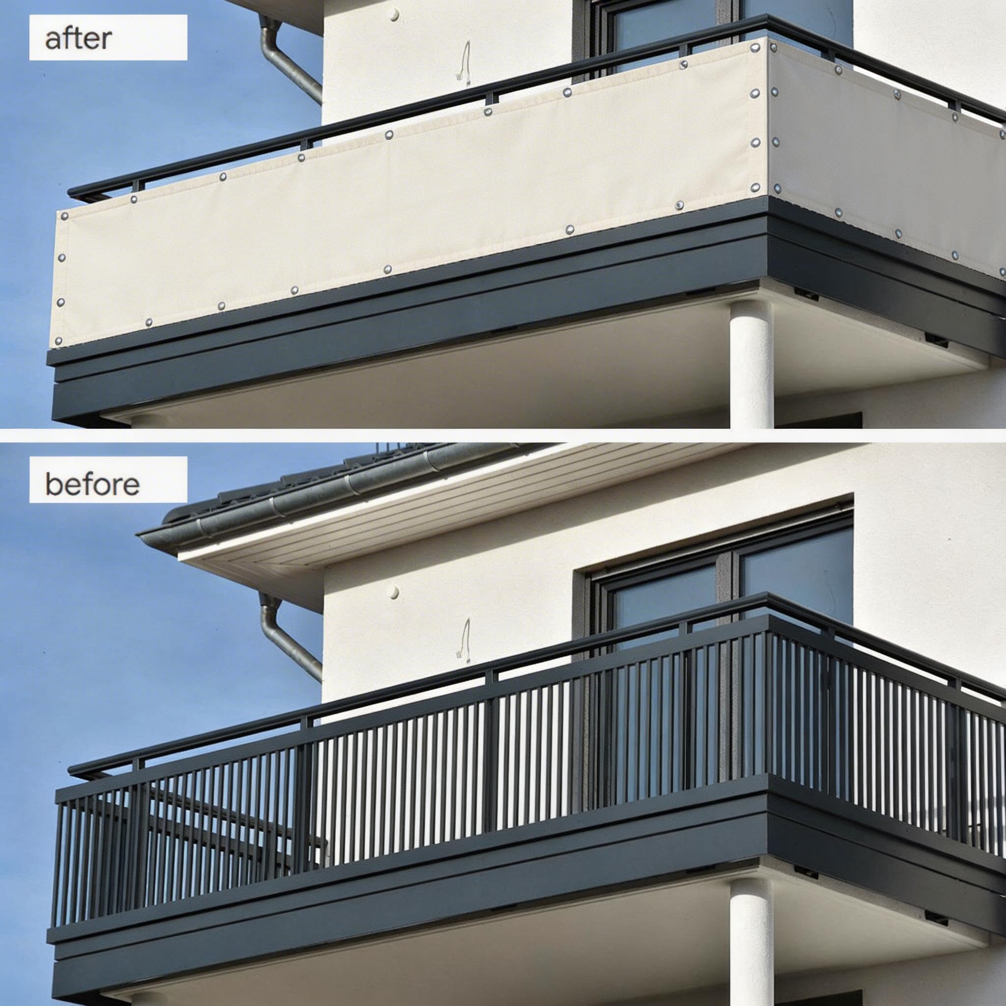 Balkon 150 x 475 cm – odporna na promieniowanie UV wodoodporna i wiatroszczelna osłona siatkowa z klipsami i linką – idealna do użytku na zewnątrz i ochrony pokładu