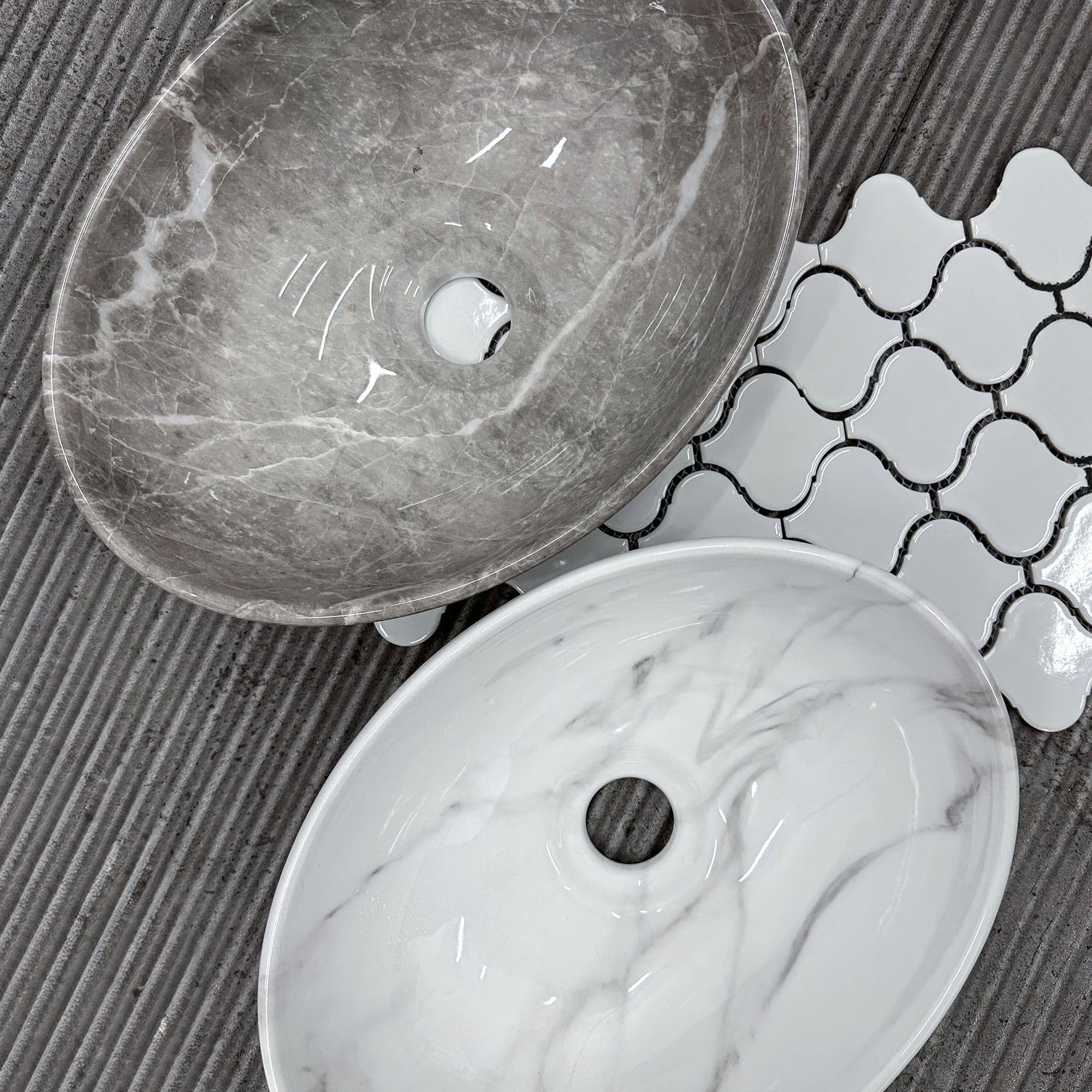 Lavabo Sobre Encimera Rea Sofia Mini Grigio Gris