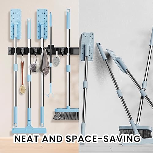 Miniatura 4 de Soporte para escobas, soporte de pared, soporte de pared, organizador de herramientas de escoba de garaje, organizador de herramientas para colgar