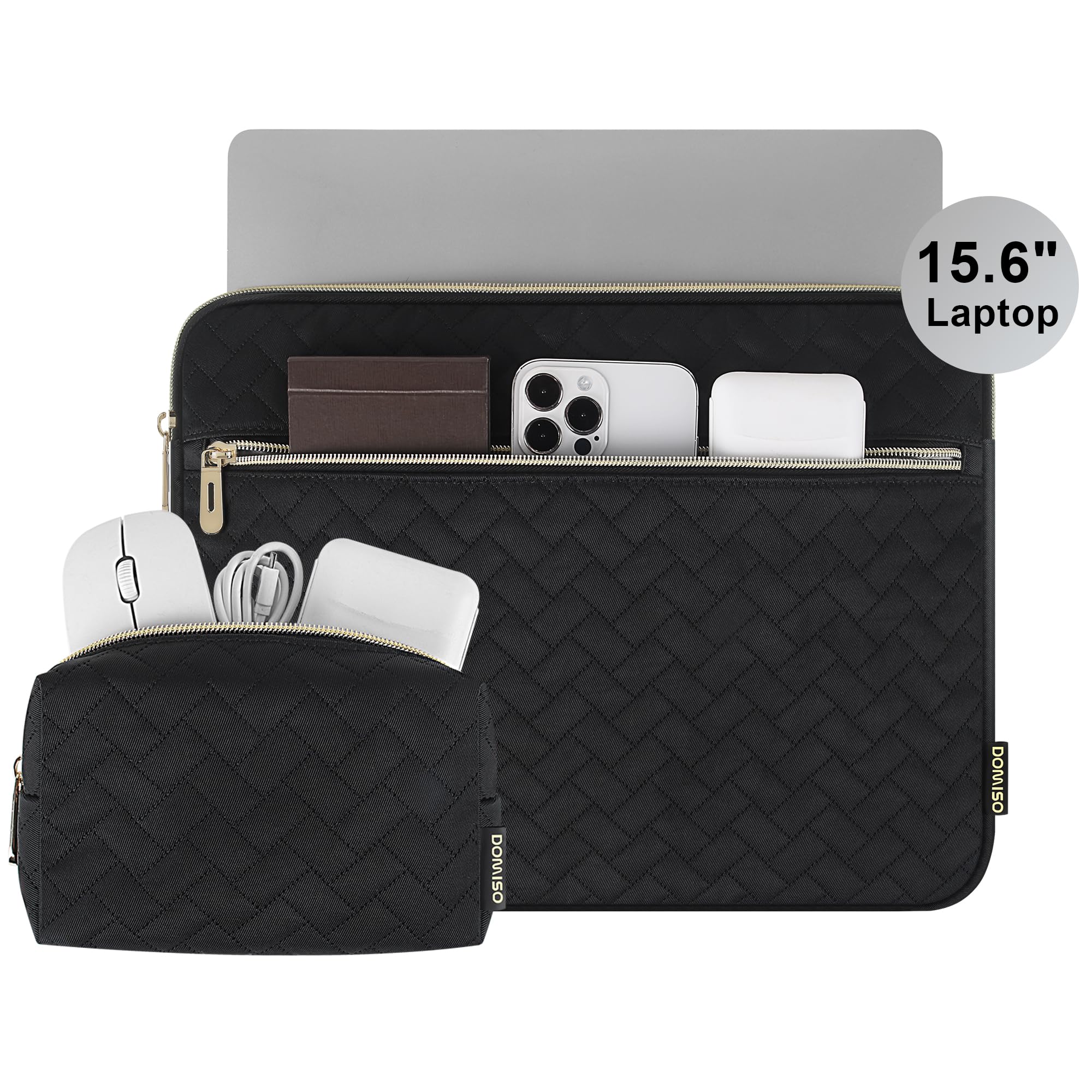 DOMISO Housse pour ordinateur portable de 15 à 15,6 compatible avec