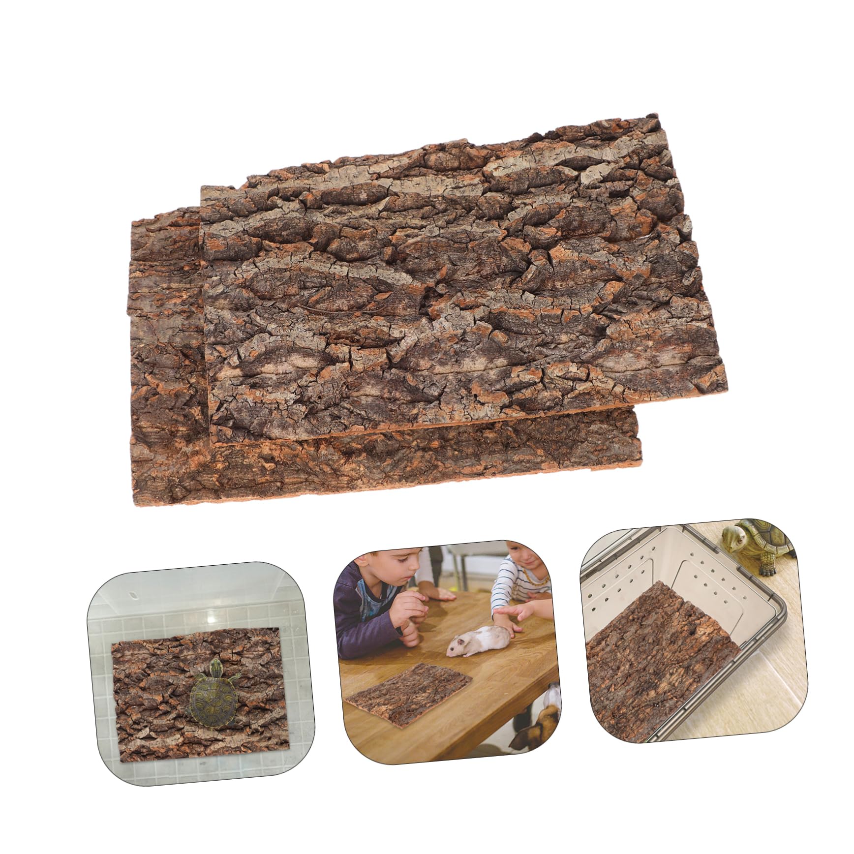 Zerodeko Terrarium Fond 2Pcs Terrarium Liège Fond D'écran Reptile Réservoir Toile De Fond Décoration Habitat Tapis d'escalade Décoration pour Lézard Tortue Gecko Dragon Barbu Liege Terrarium