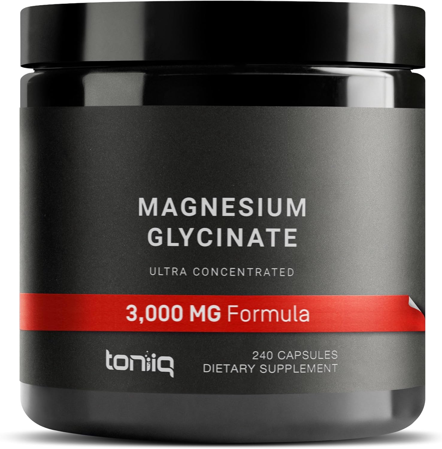 Toniiq 3,000mg Ultra High Strength Magnesium Glycinate – 20% Purified to Contain 600mg of Elemental Magnesium – Chelated and Bioavailable Magnesium Supplement – 240 Veggie Capsules