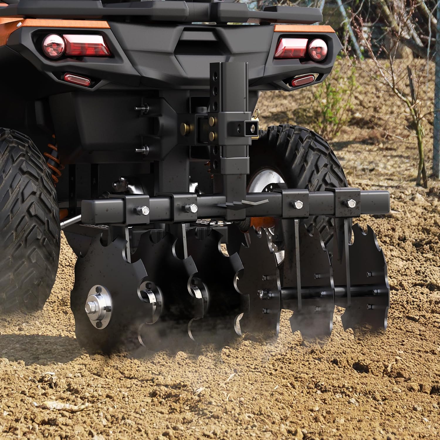 AUTOSAVER88 28" Heavy-Duty Disc Plow Harrow with Universal 2" Receiver for Tractor, ATV, UTV, Pull Behind Tiller for Subsoiling, Planting and Harvest, Black