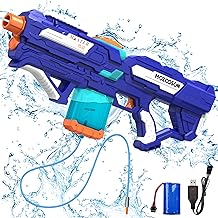MOZOOSON Pistolet a Eau Electrique, 650 ML, Pistolet à Eau 2 en 1 avec Grande Portée de 9 à 14 m avec Fonction d'Aspiration, Jouet Aquatique de Fête d'été pour Enfants et Adultes