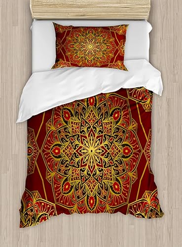 Miniatura 108 de Ambesonne Juego de funda de edredón de brújula, ilustración de mapa del mundo, marinero marítimo, equipo de vida monocromático, juego de ropa