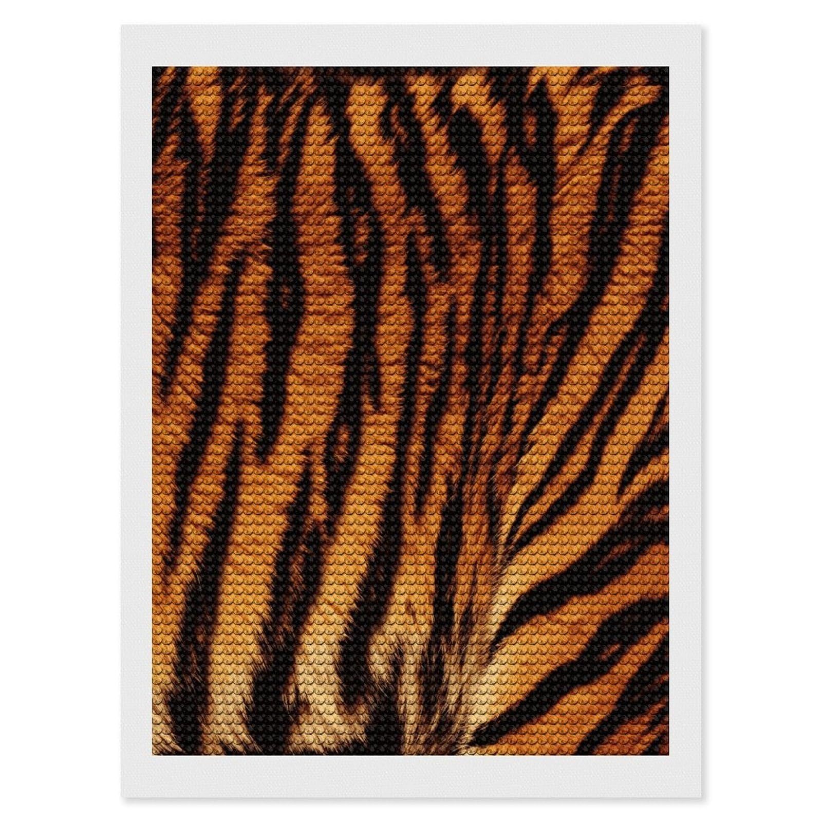 LDGSUPH Tiger Striped Pattern Diamond Painting Kits for Adults Paint with Diamond Pictures Art DIY Full Drill Diamond Dots Painting Personalized Diamond Photo for Home Wall Decor Gift 12"x16"