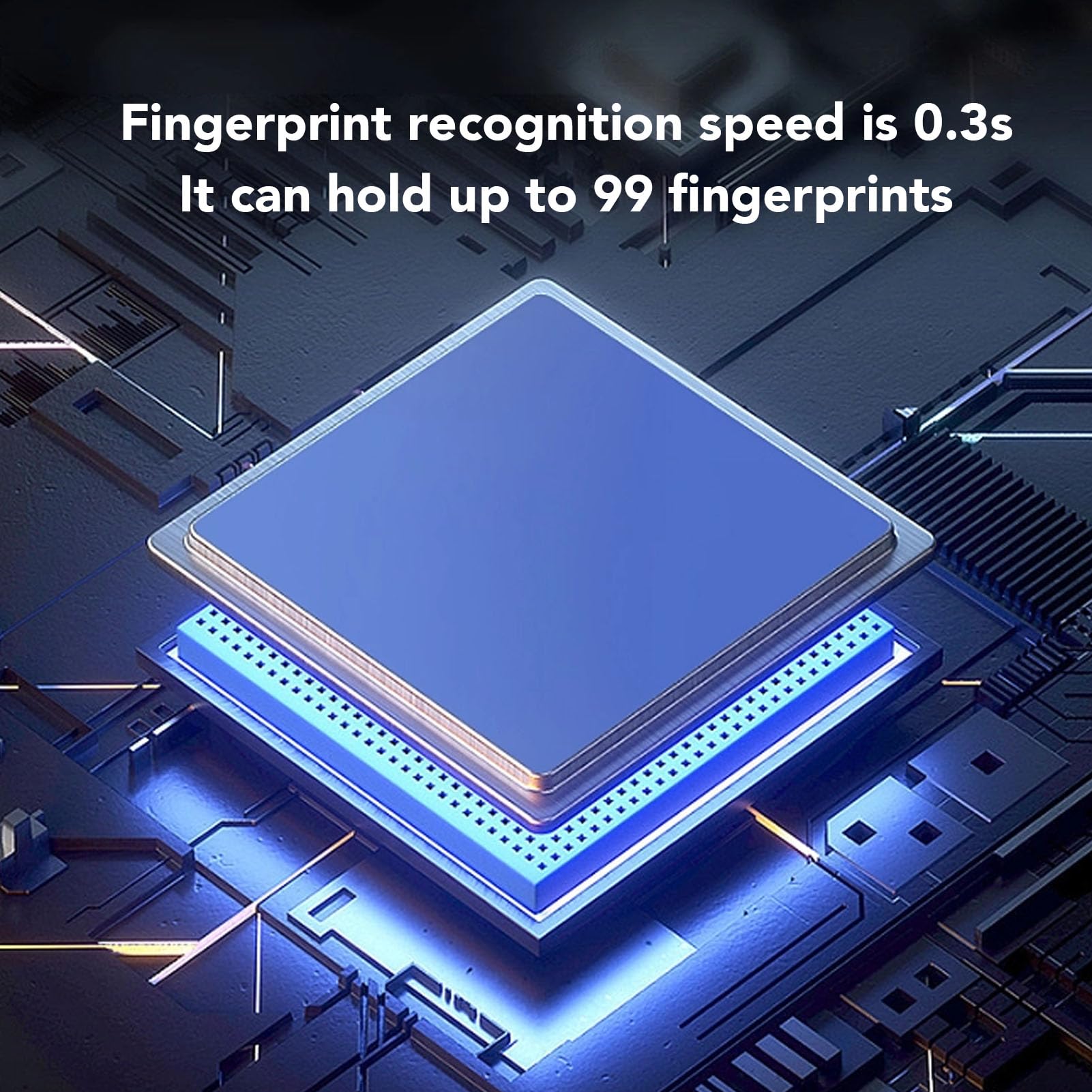 ID Card Access, Blue Backlight Access Control Machine 3 Unlock Ways Touchscreen Sensitive Keys for Offices Apartments and Public Spaces